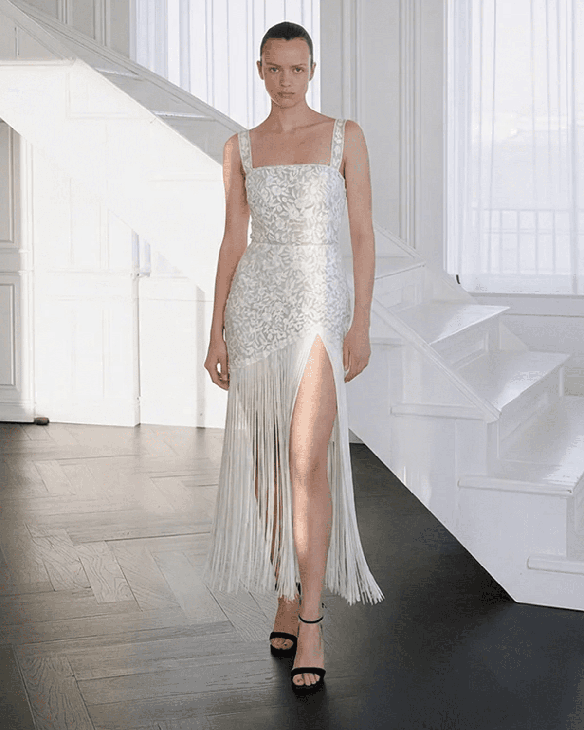 hermione-de-paula-Miniature Rose Square Neck Tassel Mini Gown | Jasmine Liquor-botanical-couture