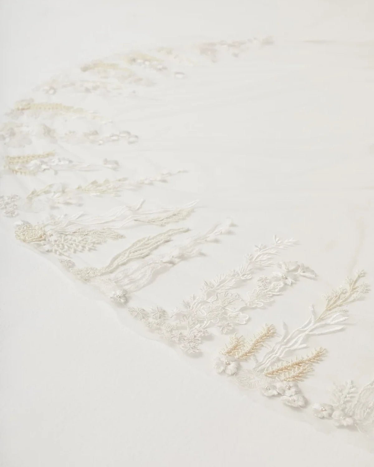 hermione-de-paula-Seascape Border Abbey Wide Length Veil | Moonlight White No Blusher-botanical-couture