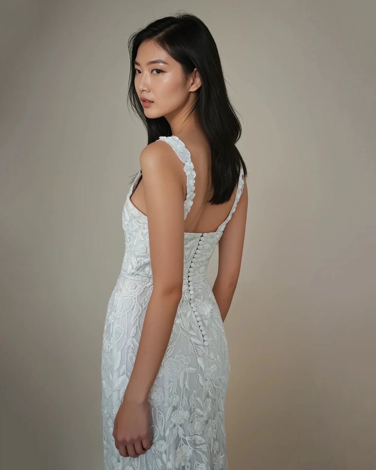 hermione-de-paula-Wild Rose Tulle Bustier Gown | Floral White-botanical-couture