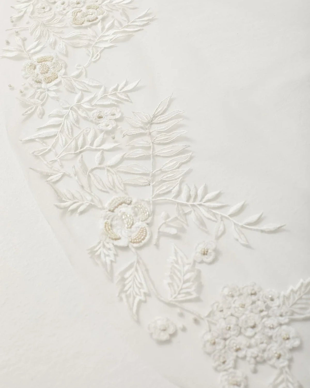 hermione-de-paula-Wisteria Rose Border Abbey Length Veil | Floral White-botanical-couture