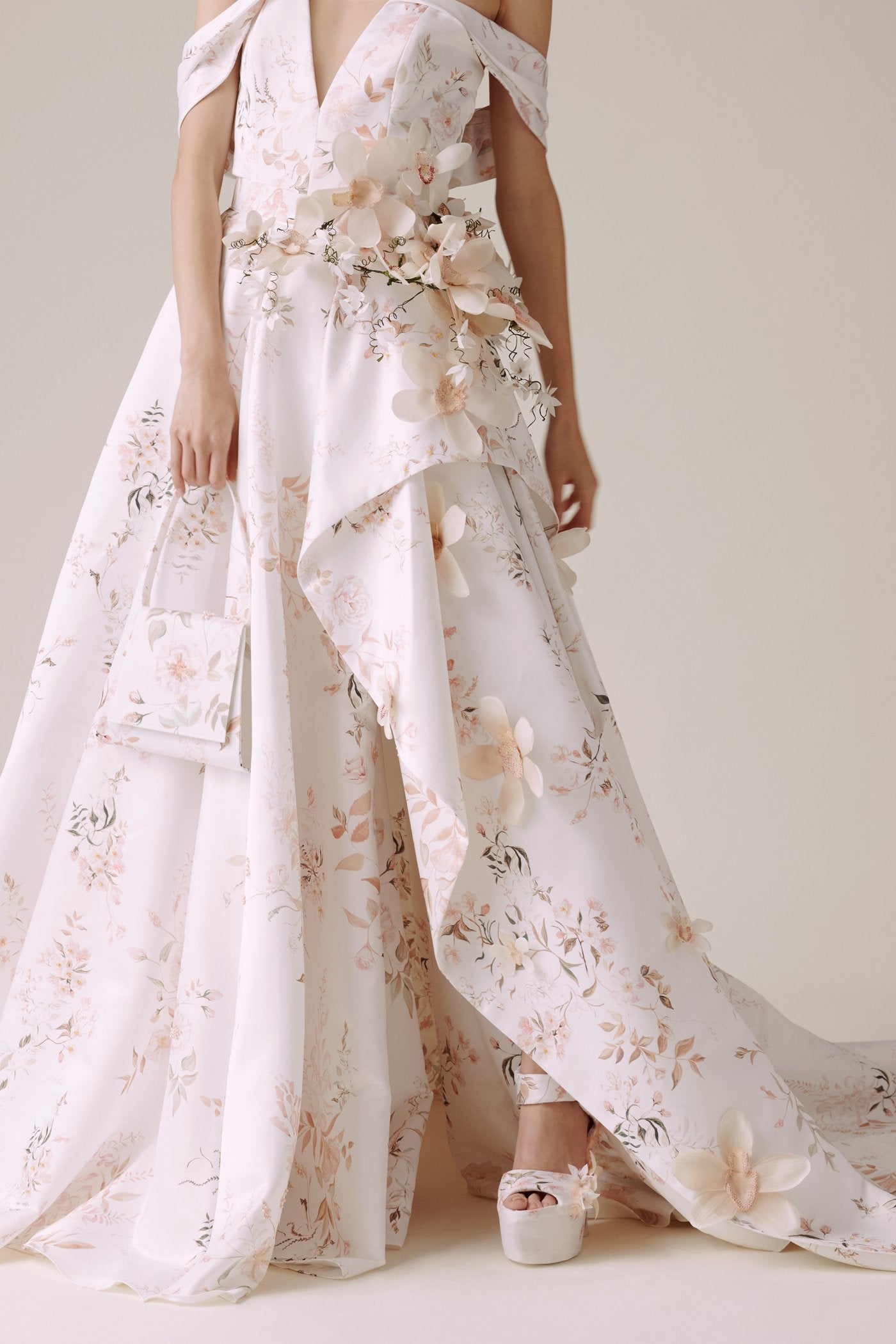 'Crystallized' Apple Blossom Fern Bustle Belt | Hermione de Paula Bridal Boutique