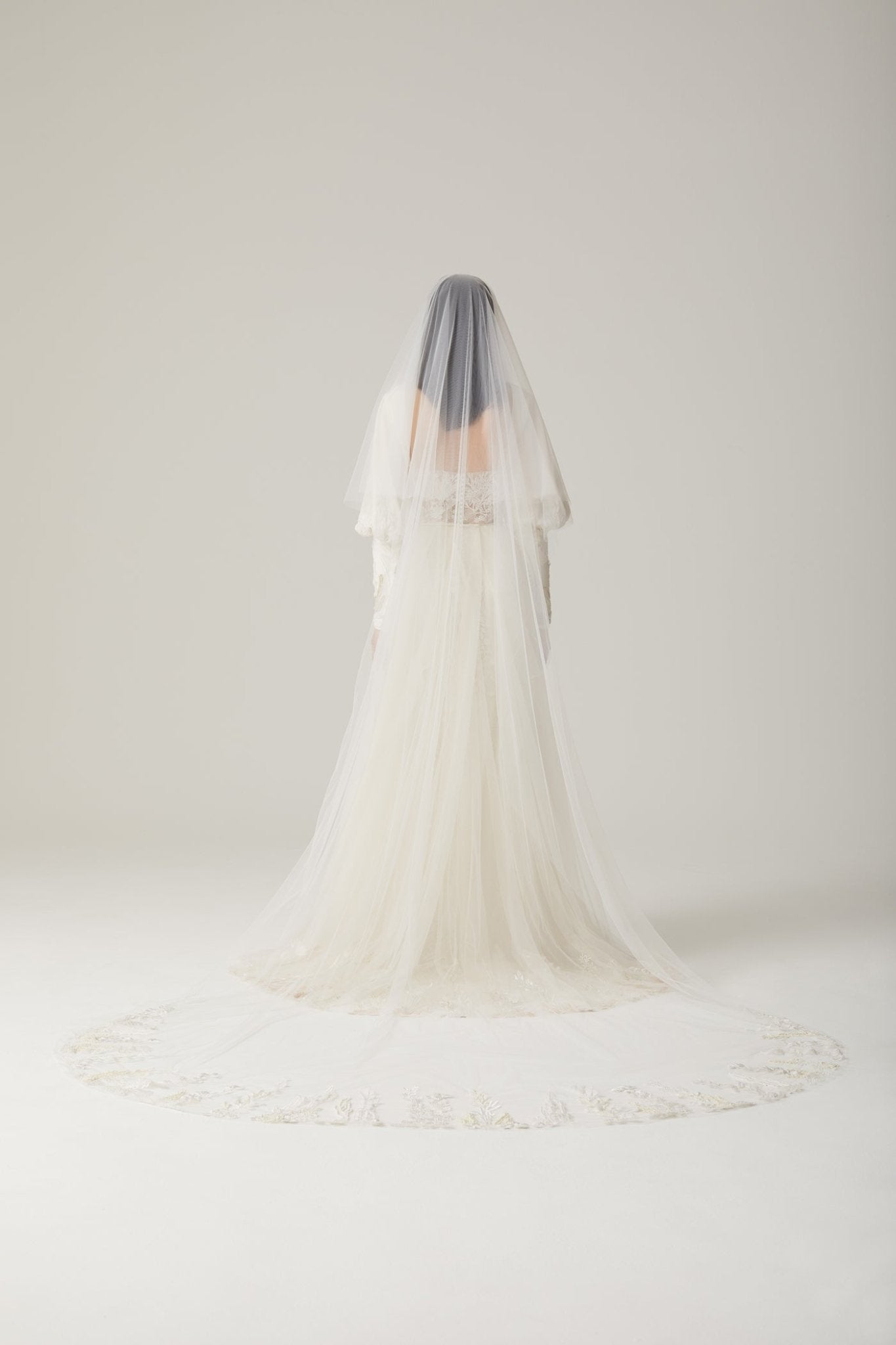 hermione-de-paula-Seascape Straight Bodice SL Gown Moonlight White-botanical-couture