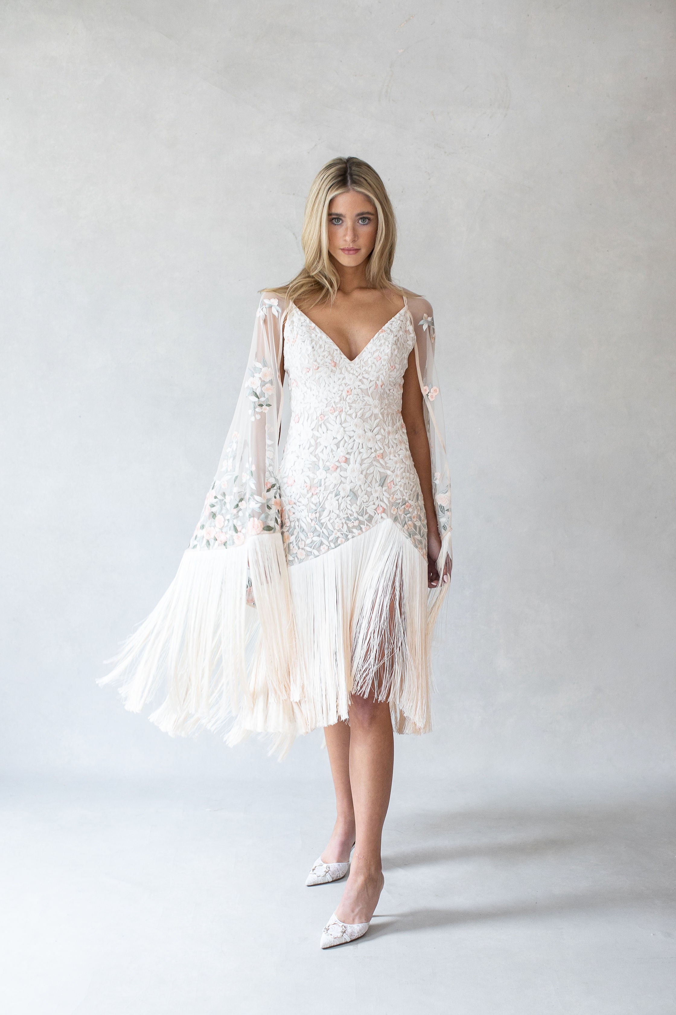 Archive Miniature Rose Botticelli Tassel Dress & Shawl Set