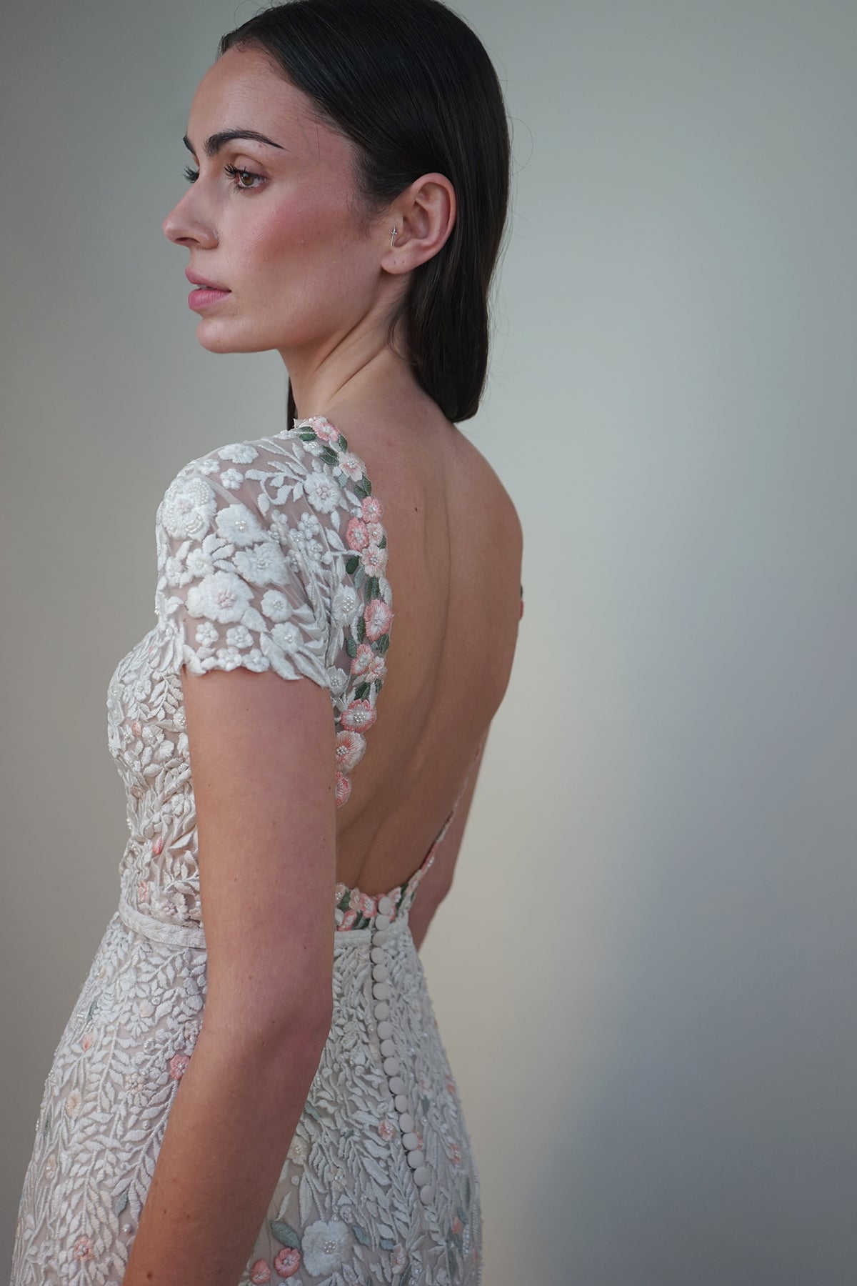 Archive Wisteria Gown with Open Scoop Back in Botticelli Garden
