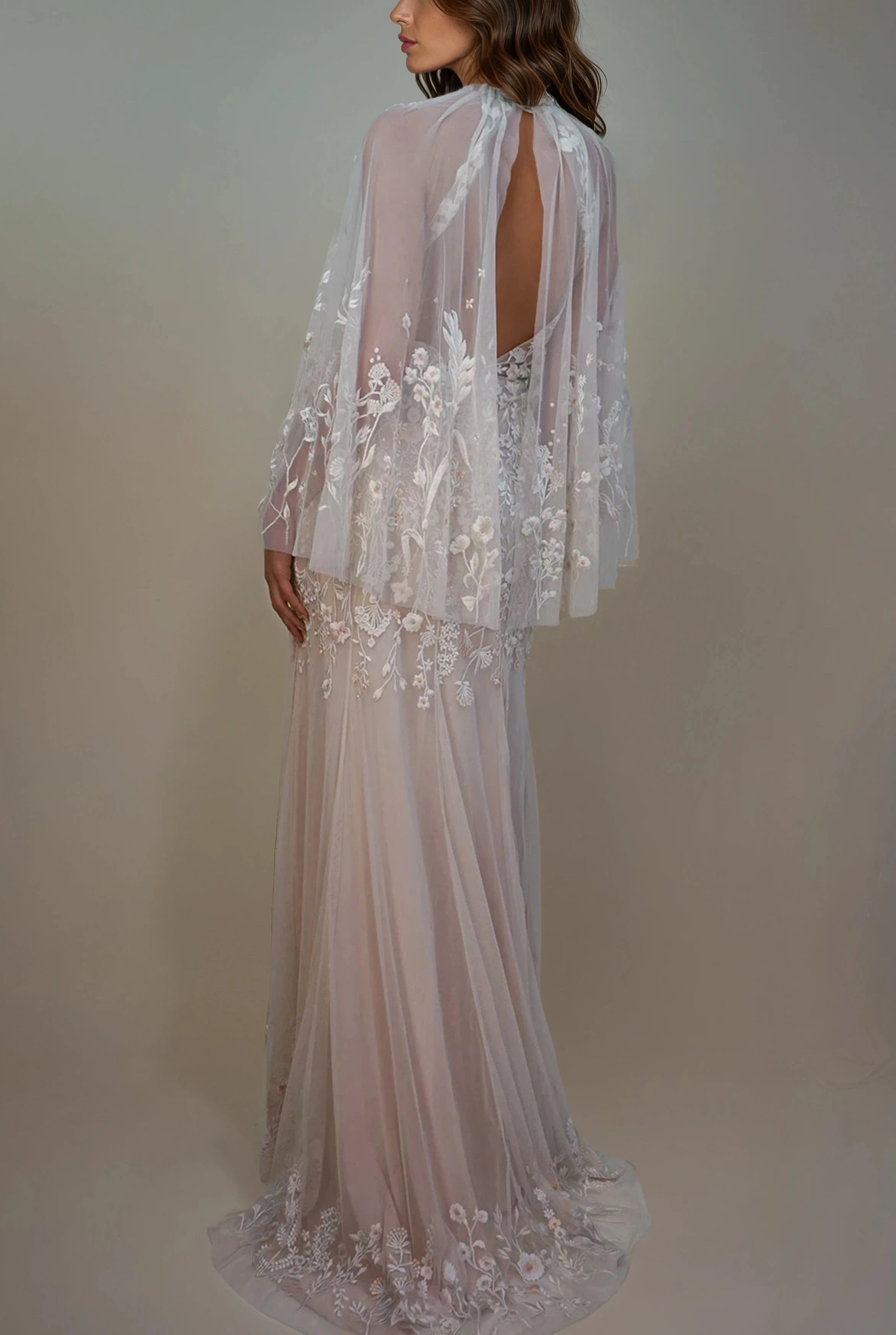 Archive Wildflower Cape Dress Seashell Blush