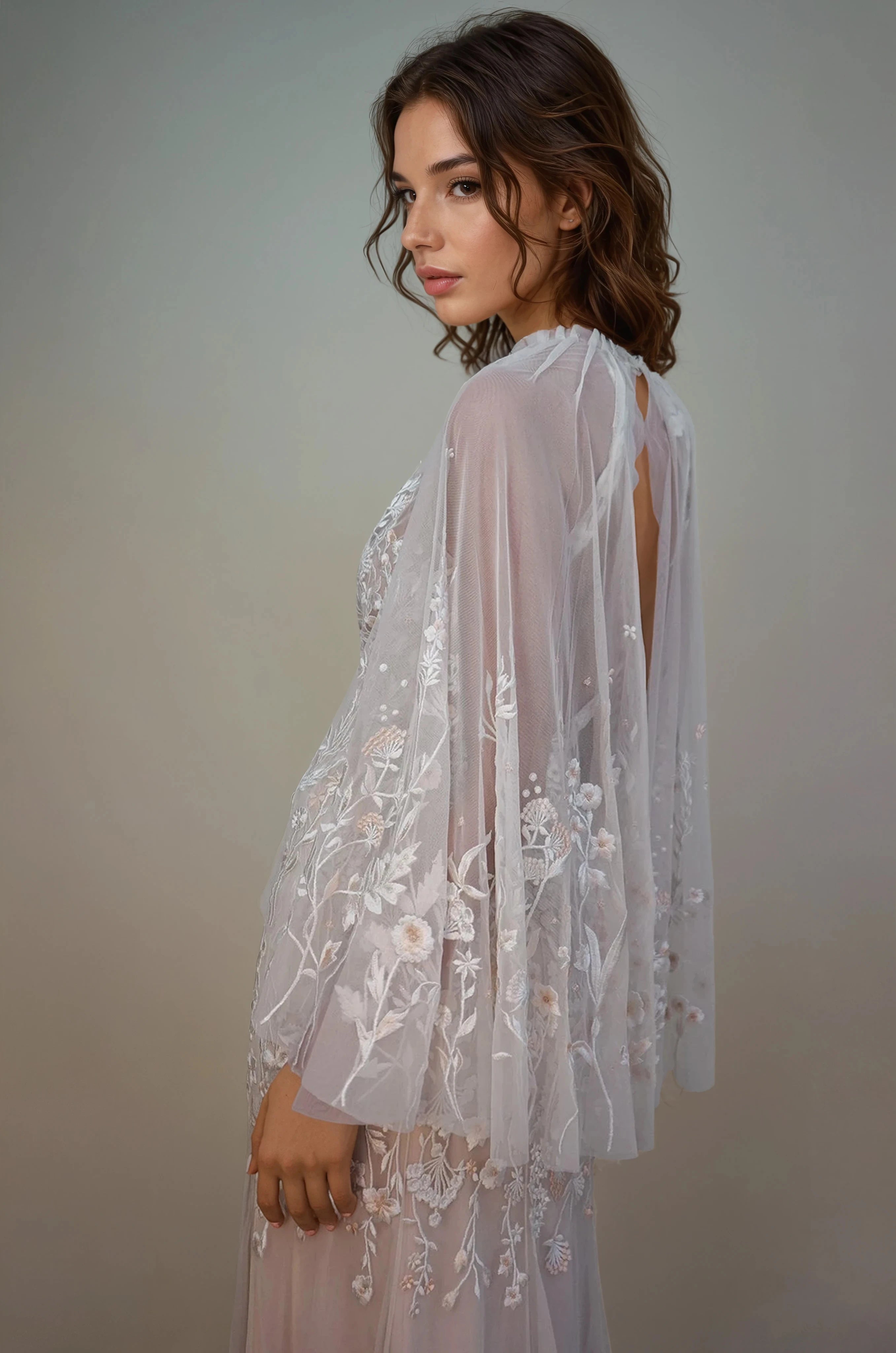 Archive Wildflower Cape Dress Seashell Blush