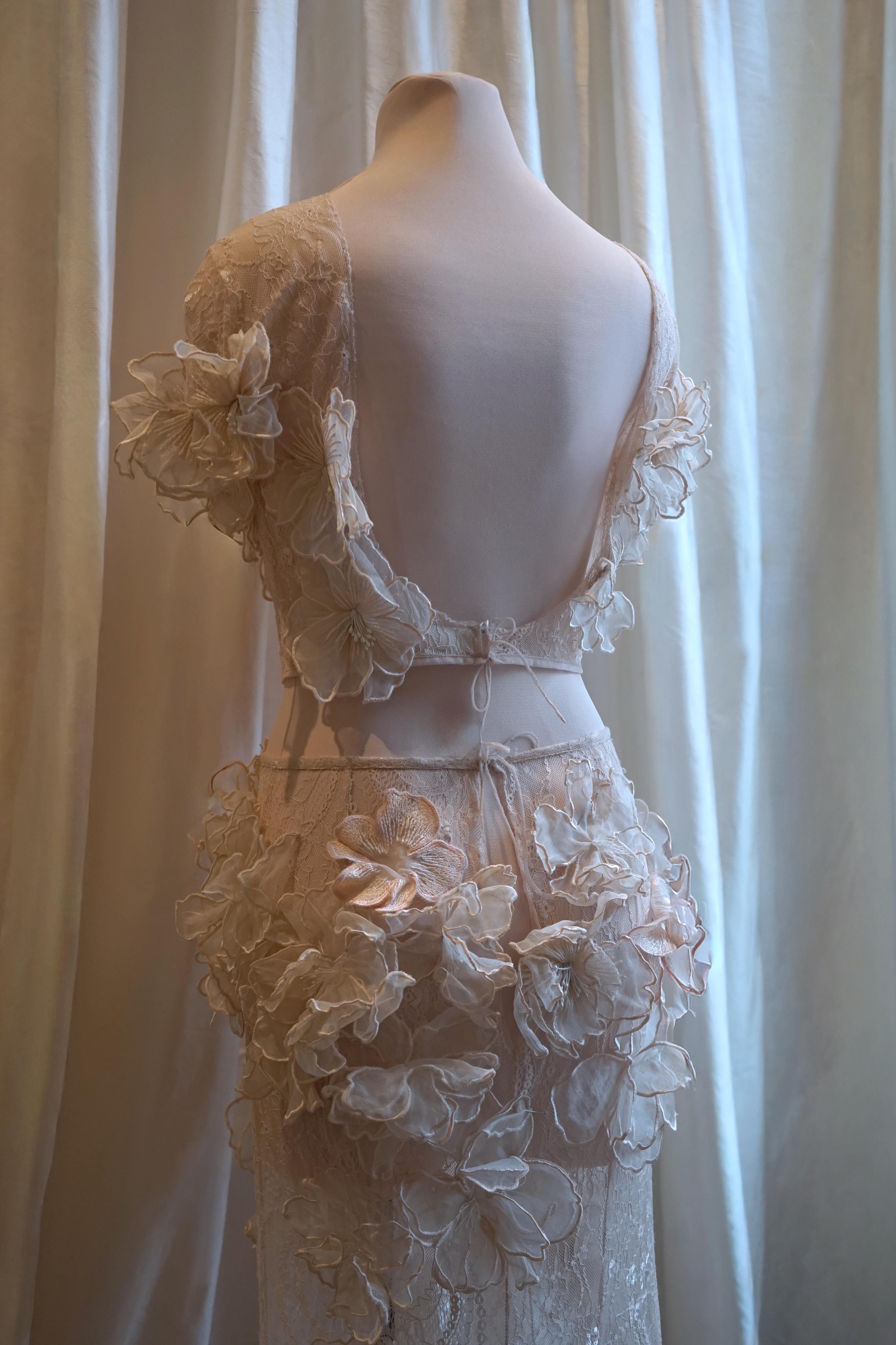 Archive Blush Peony Rose Lace Two Piece