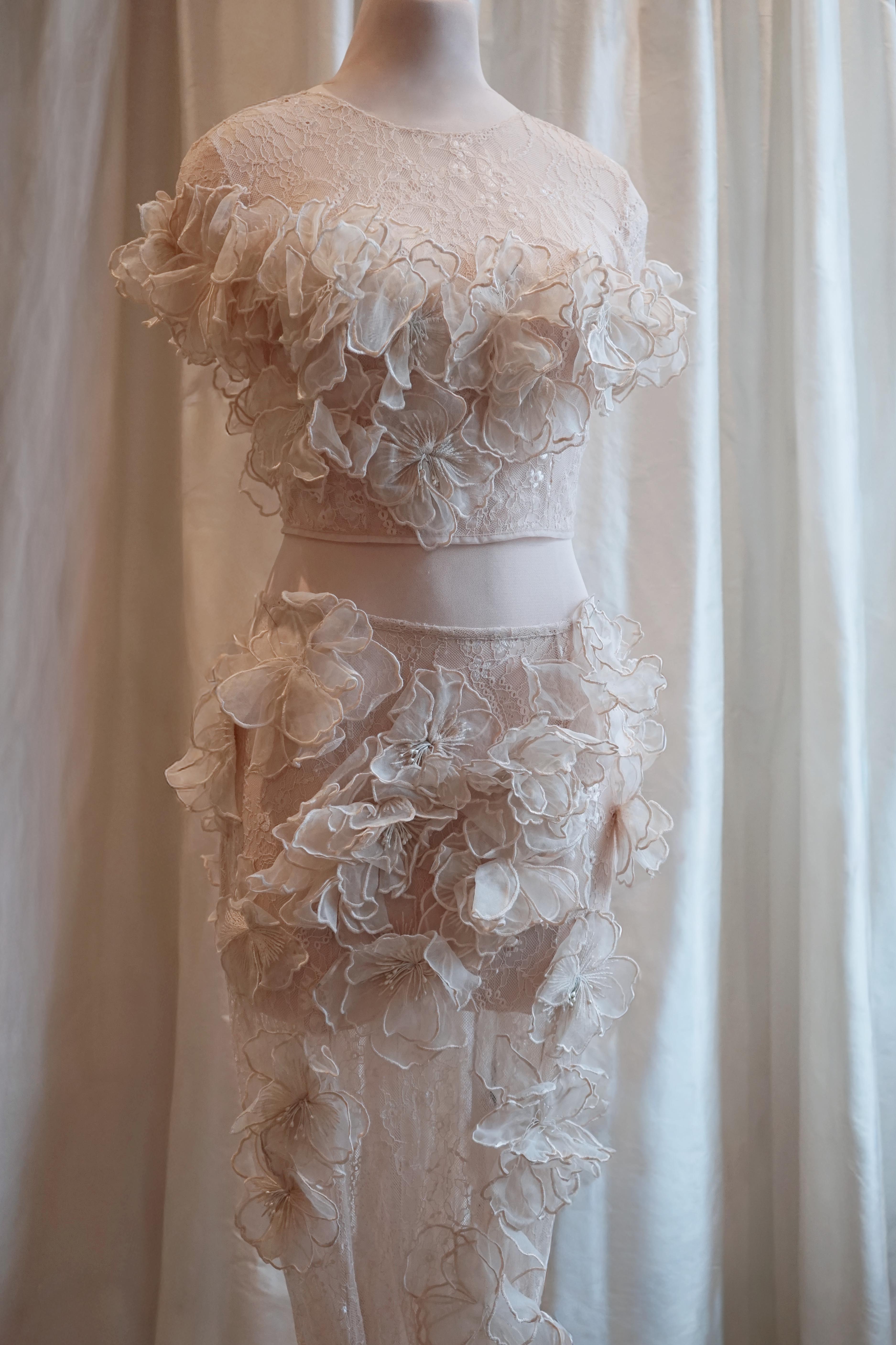 Archive Blush Peony Rose Lace Two Piece