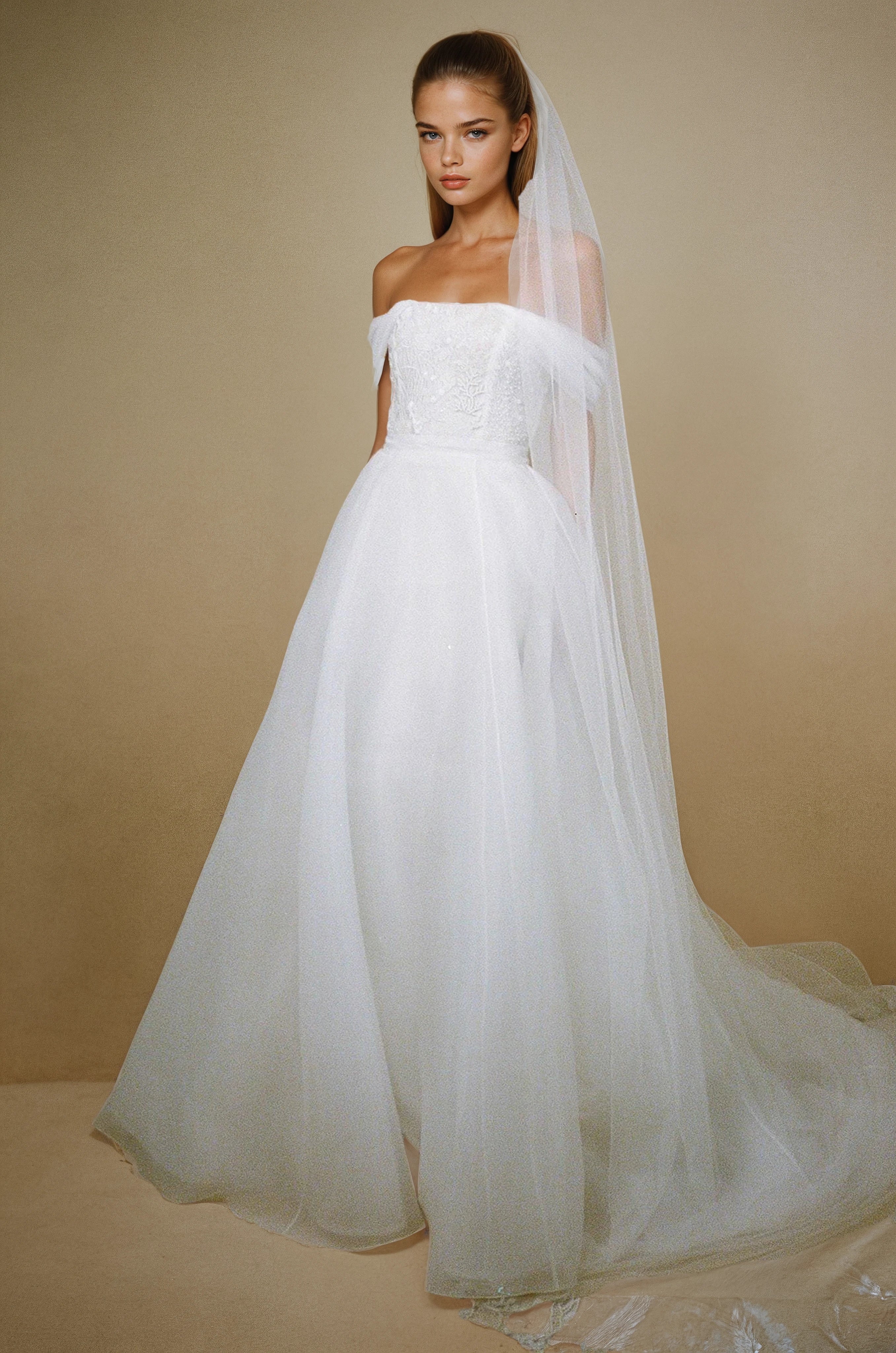 ARCHIVE SEASCAPE or WISTERIA BODICE with ORGANZA VOLUME CIRCLE SKIRT