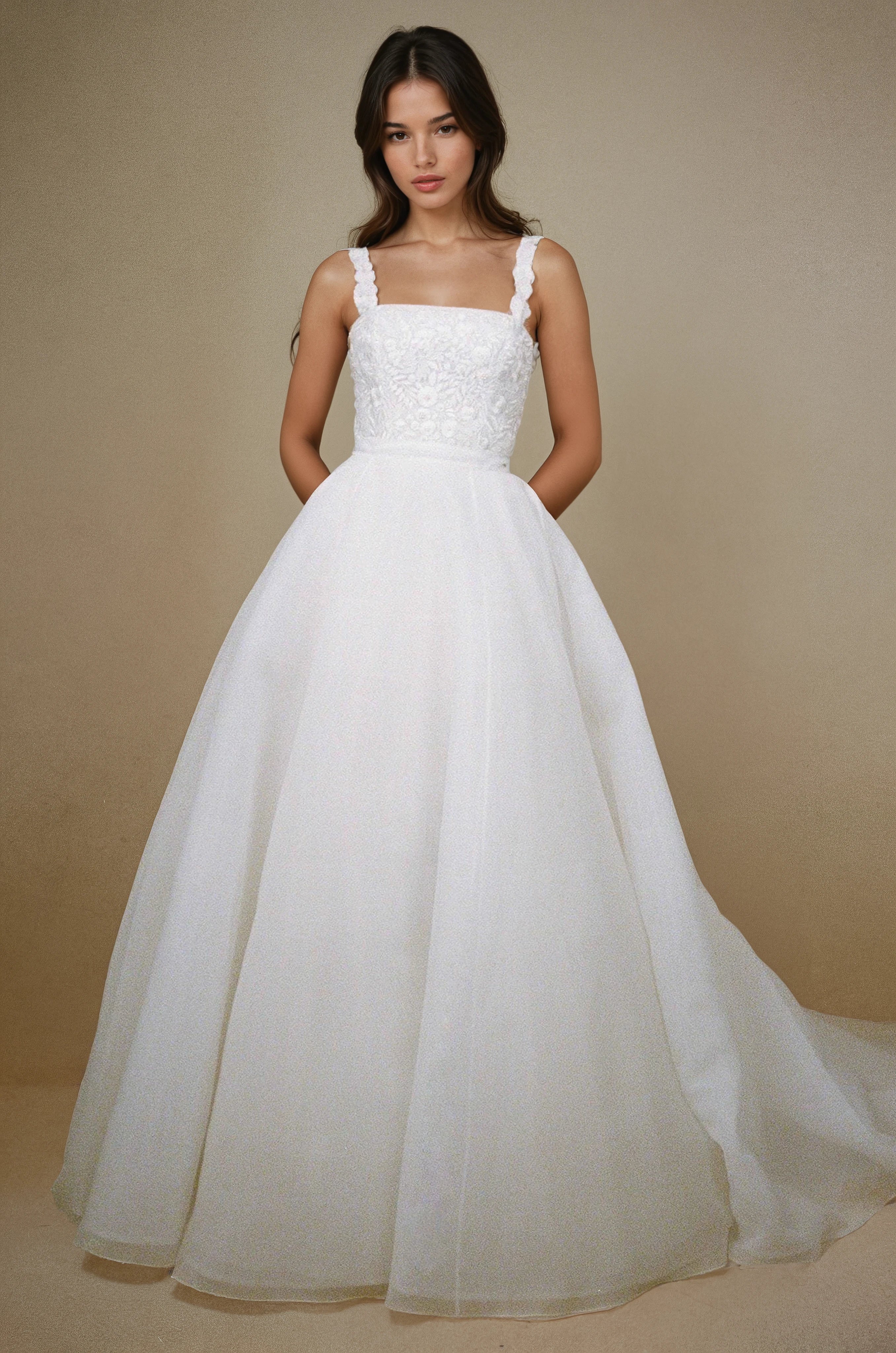 ARCHIVE WISTERIA or SEASCAPE BODICE WITH ORGANZA VOLUME SKIRT