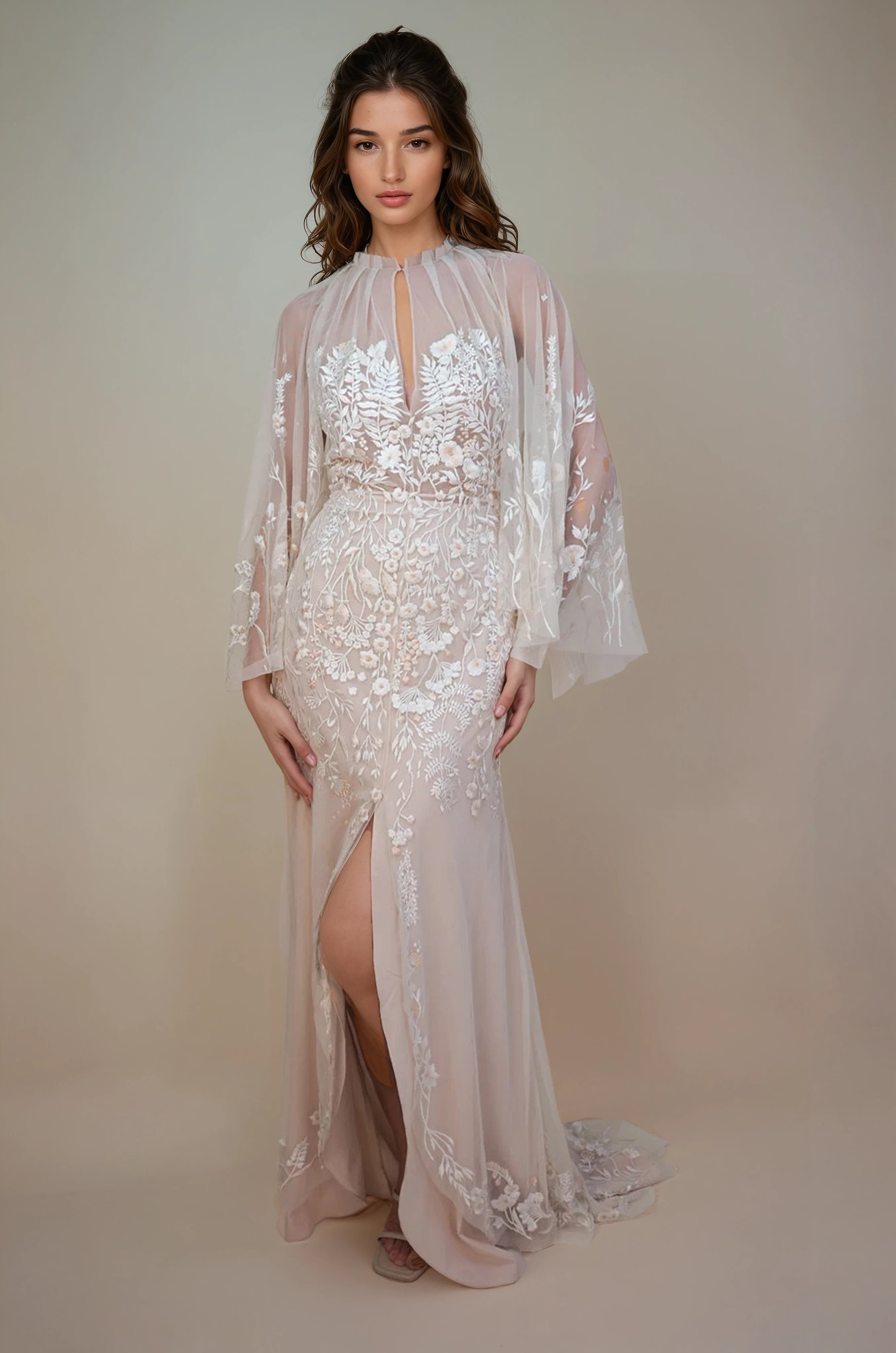 Archive Wildflower Cape Dress Seashell Blush
