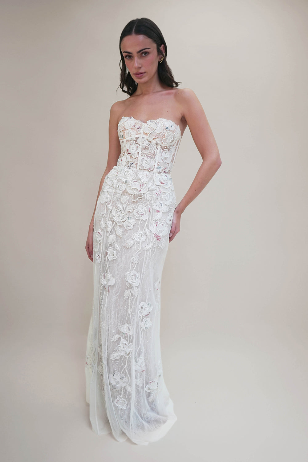 RTW Wild Rose Pearl Bustier Gown with Sweetheart Neckline