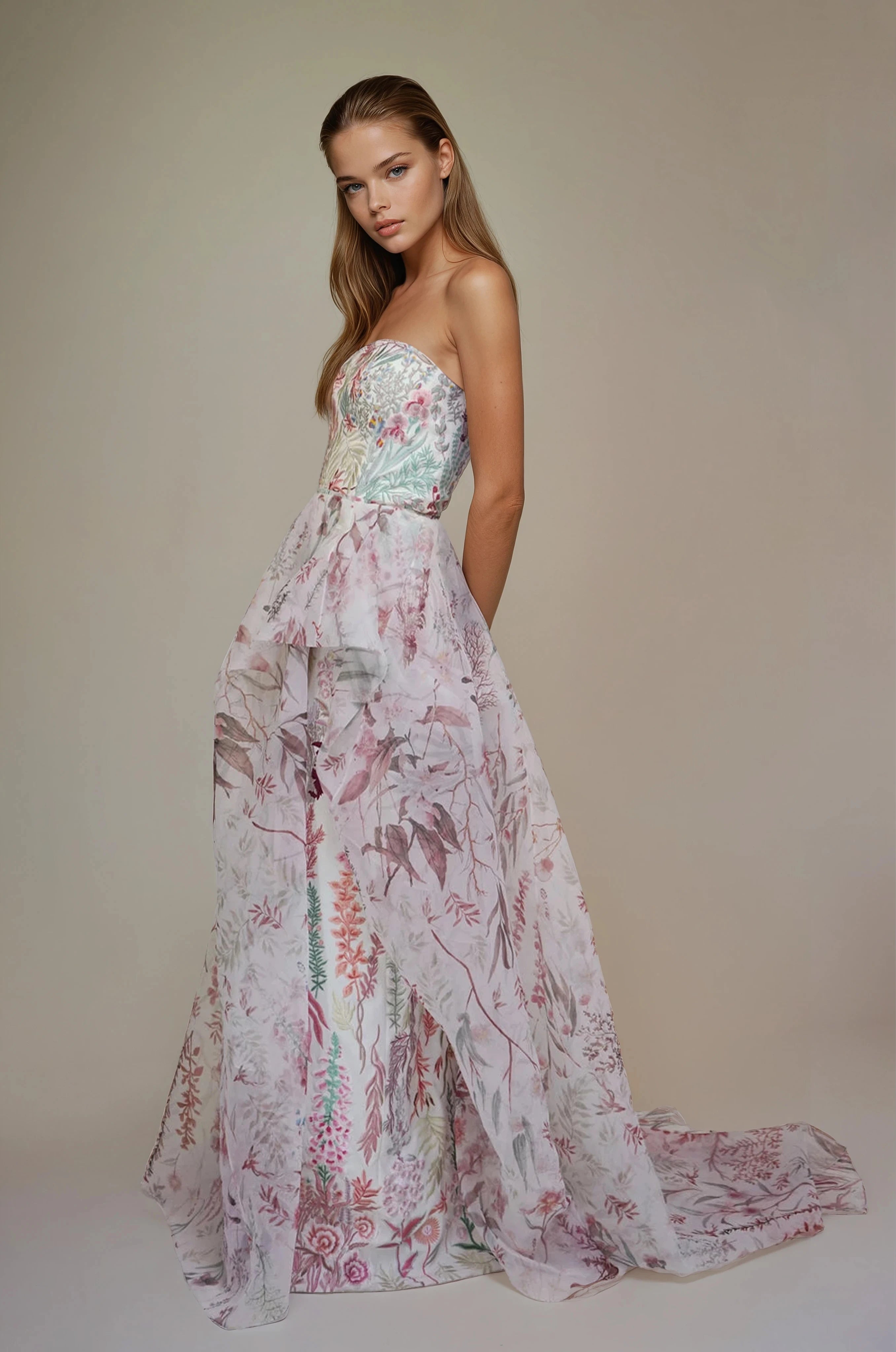 Archive Underwater Wildflower - Blush - Hand Drape Overskirt