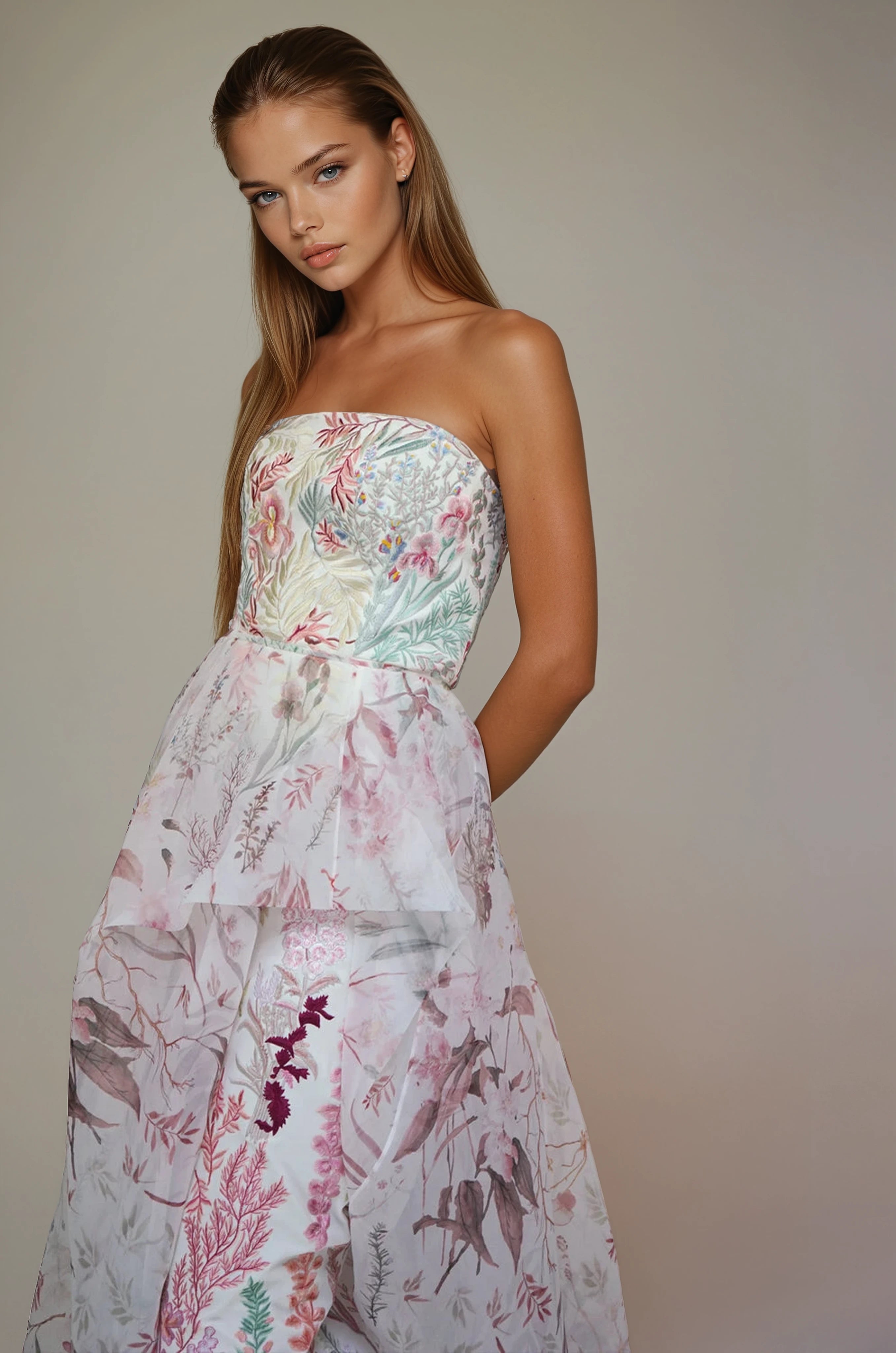 Archive Underwater Wildflower - Blush - Hand Drape Overskirt