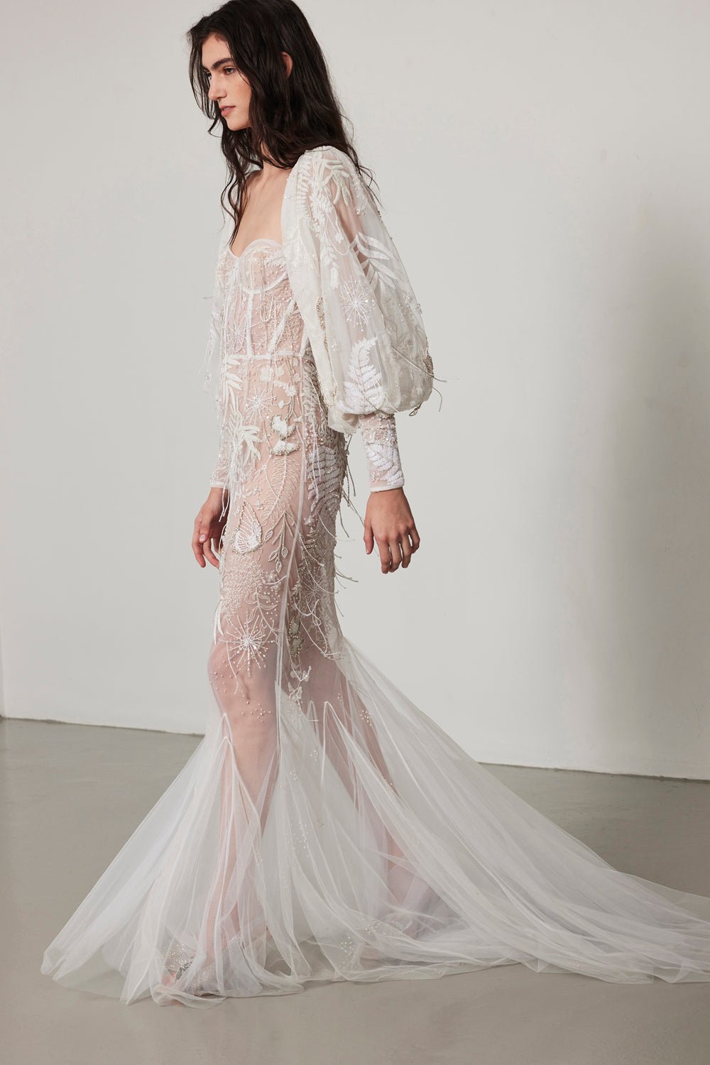 hermione - de - paula - Archive 'Astrophile' Gown with 'Shooting Star' tassels - RUNWAY COLLECTION - botanical - couture