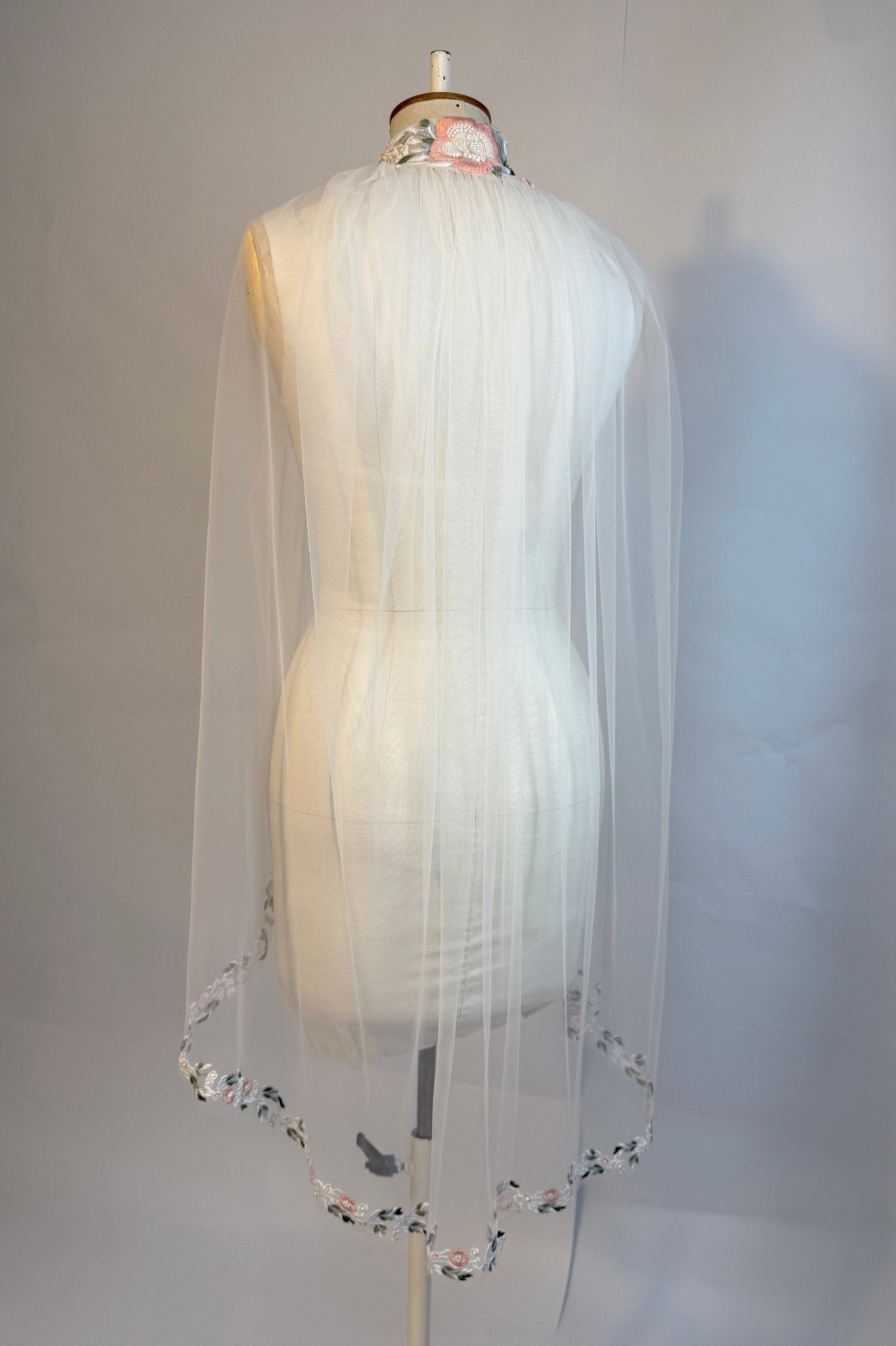 hermione - de - paula - Archive Botticelli Wisteria Rose Cape - Hip Length - New Sample - botanical - couture