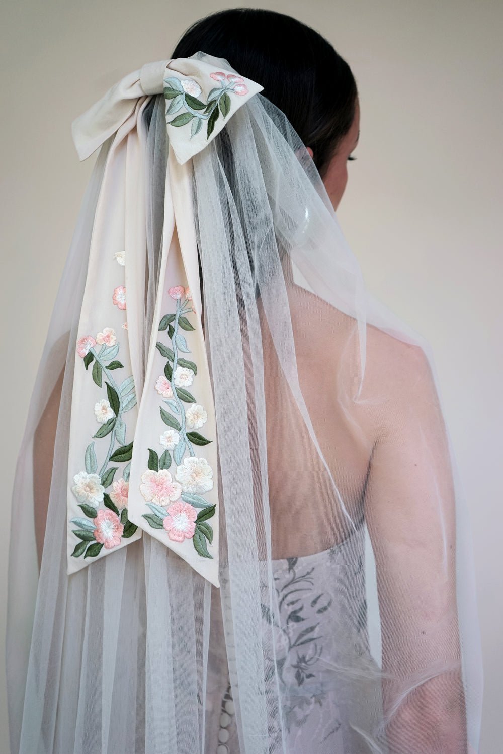 hermione - de - paula - Archive Botticelli's Garden Silk Hair Bow - botanical - couture