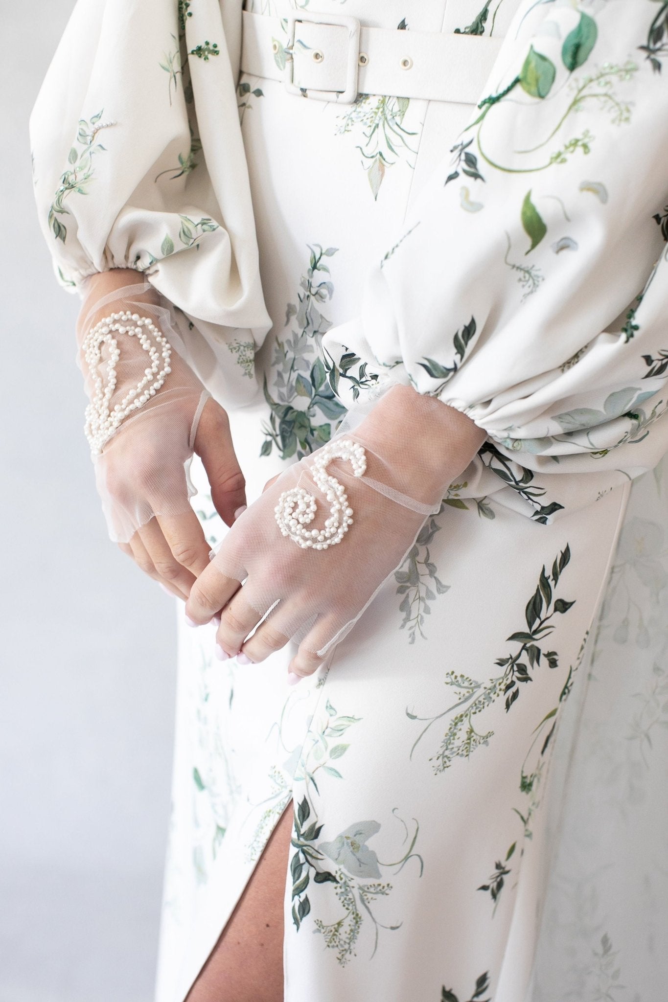 hermione - de - paula - Archive Bougainvillea Sleeves - botanical - couture