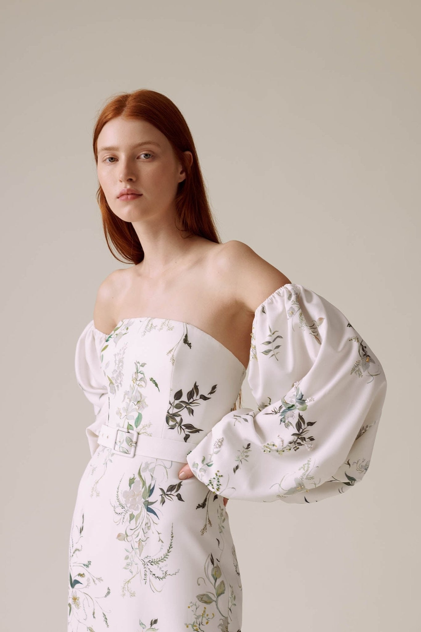hermione - de - paula - Archive Bougainvillea Sleeves - botanical - couture