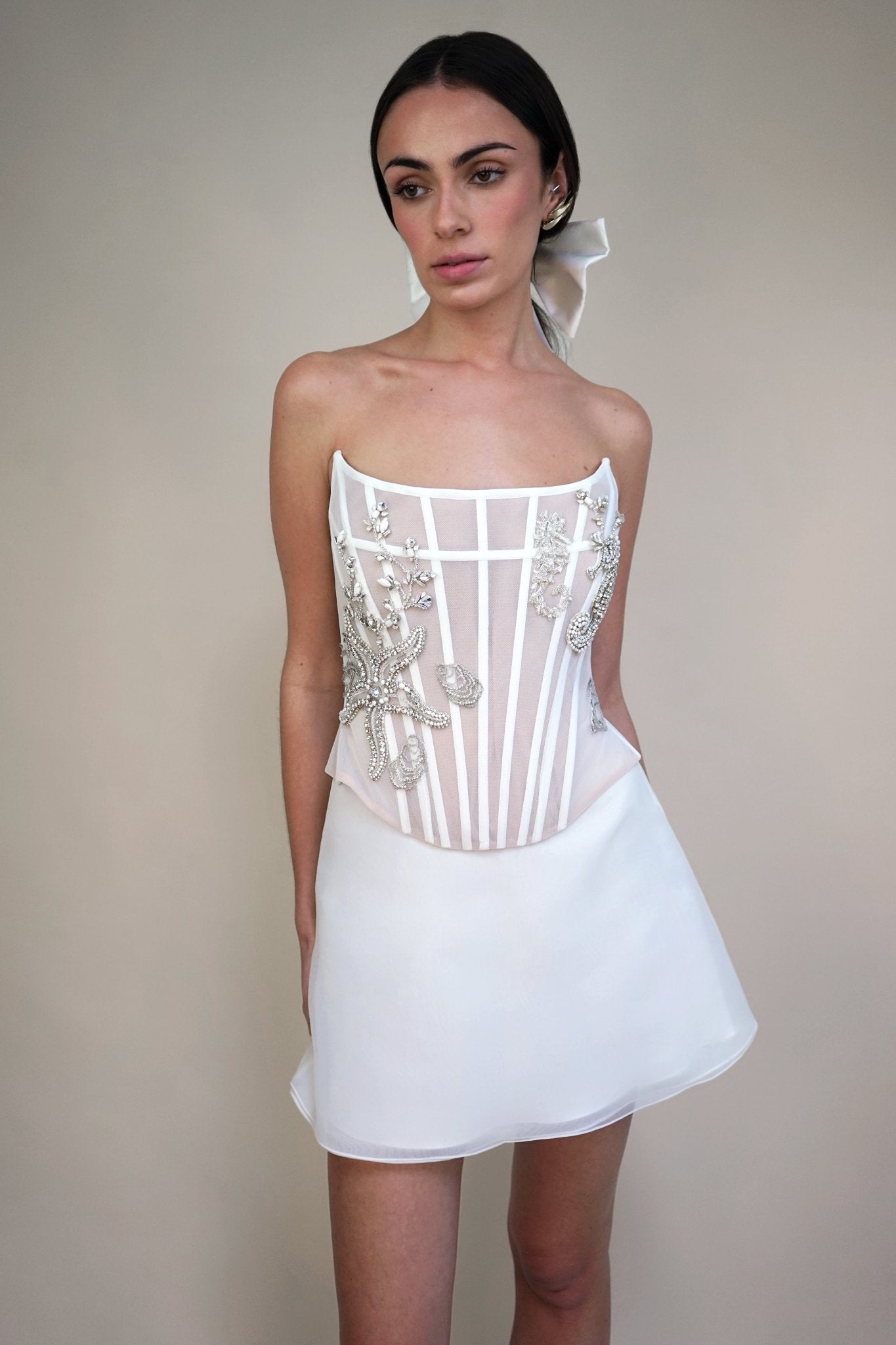 hermione - de - paula - Archive Celestial Seascape Birdcage Bustier - botanical - couture