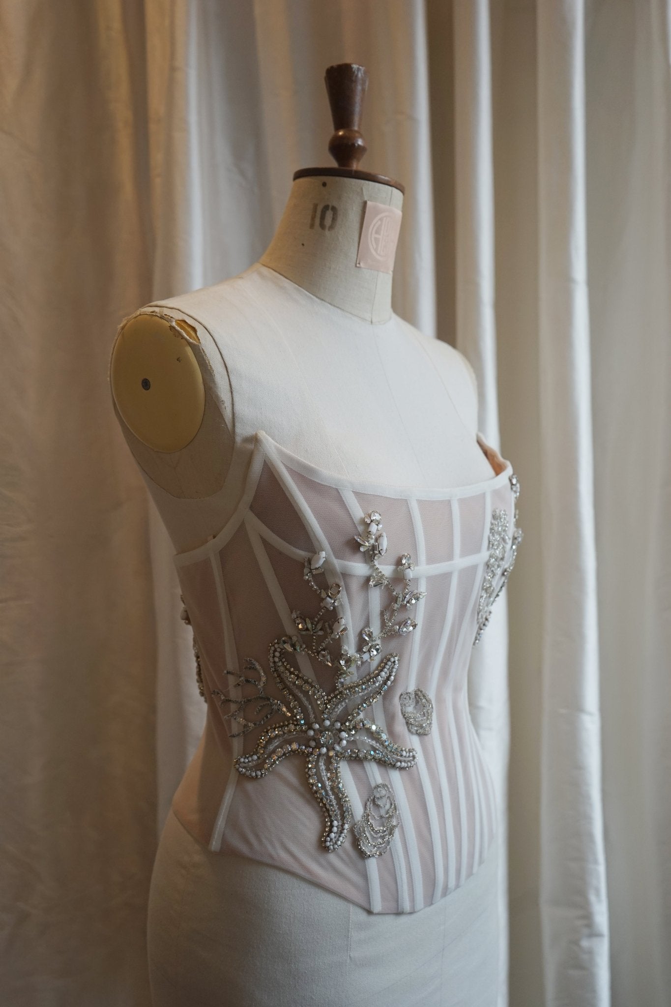 hermione - de - paula - Archive Celestial Seascape Birdcage Bustier - botanical - couture