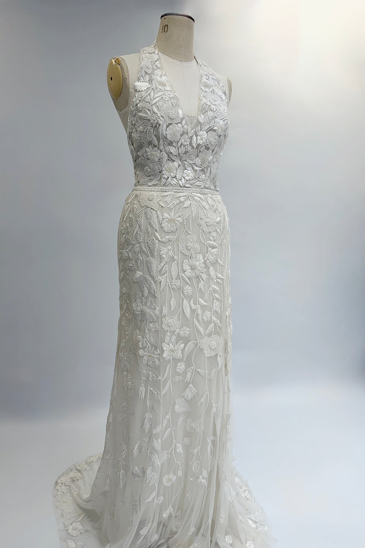 hermione - de - paula - Archive Halter Neck Wild Rose 'Floral White' - botanical - couture