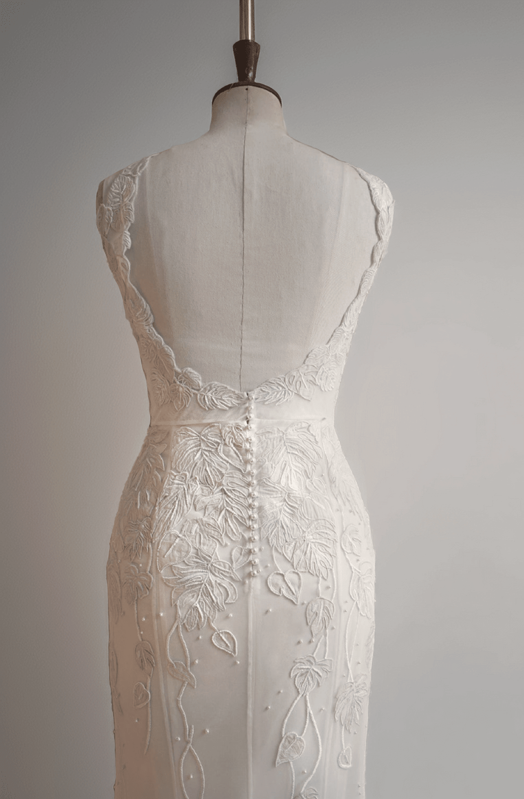 hermione - de - paula - Archive Monstera Racer Neck SL Gown Floral White - New Sample Never Worn - botanical - couture