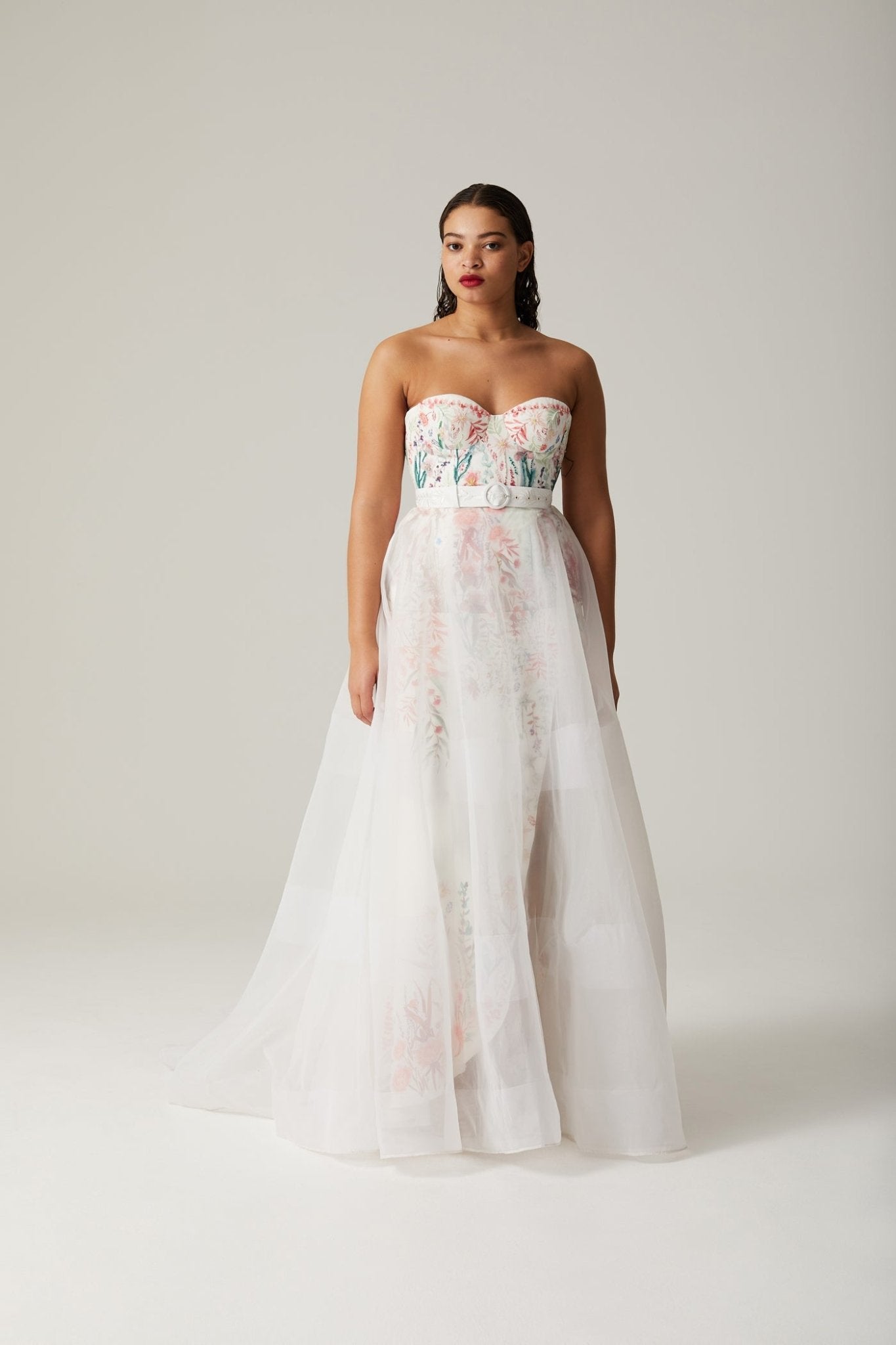 hermione - de - paula - Archive Organza Overskirt with Crin Tape - botanical - couture