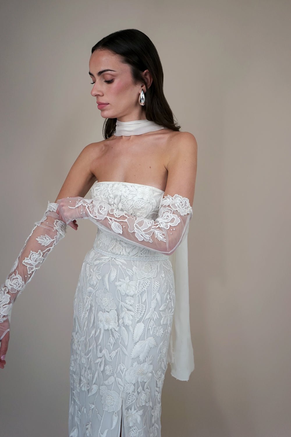 hermione - de - paula - Archive Pearl Rose Gloves - botanical - couture