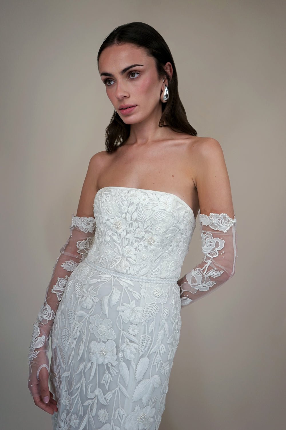 hermione - de - paula - Archive Pearl Rose Gloves - botanical - couture