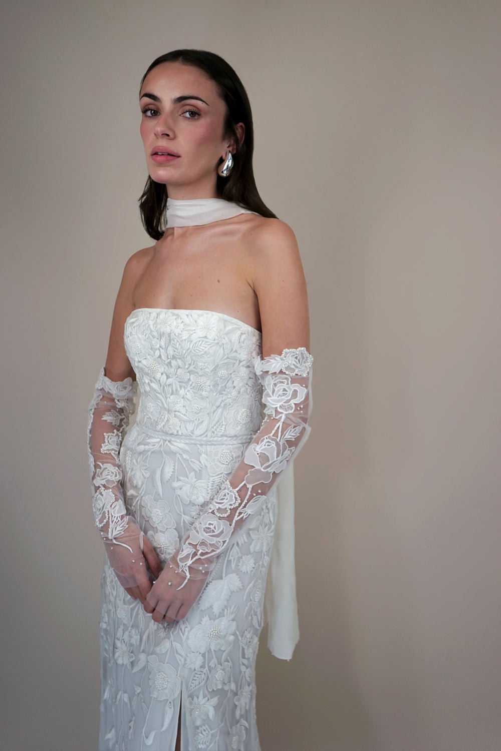 hermione - de - paula - Archive Pearl Rose Gloves - botanical - couture