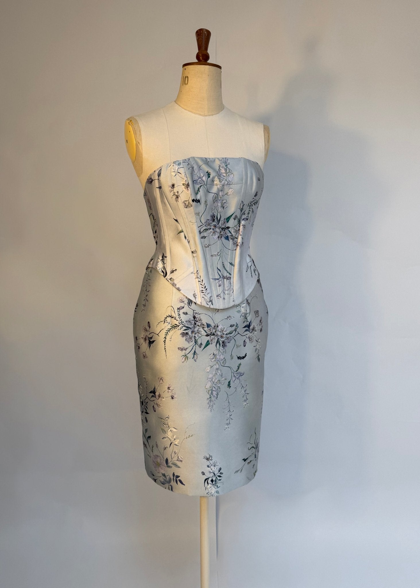 hermione - de - paula - Archive Porcelain Wisteria - two piece - Bodice & skirt set | NEW NEVER WORN - botanical - couture