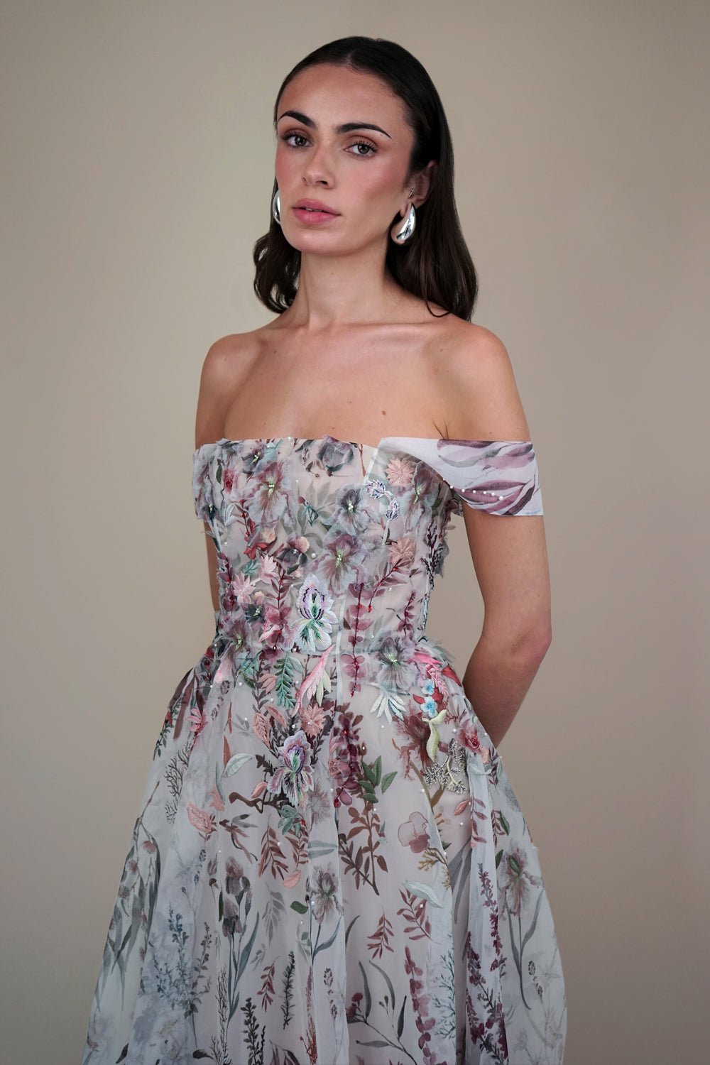 hermione - de - paula - Archive Printed Underwater Wildflower accessories - Midnight - New Samples Never Worn - botanical - couture