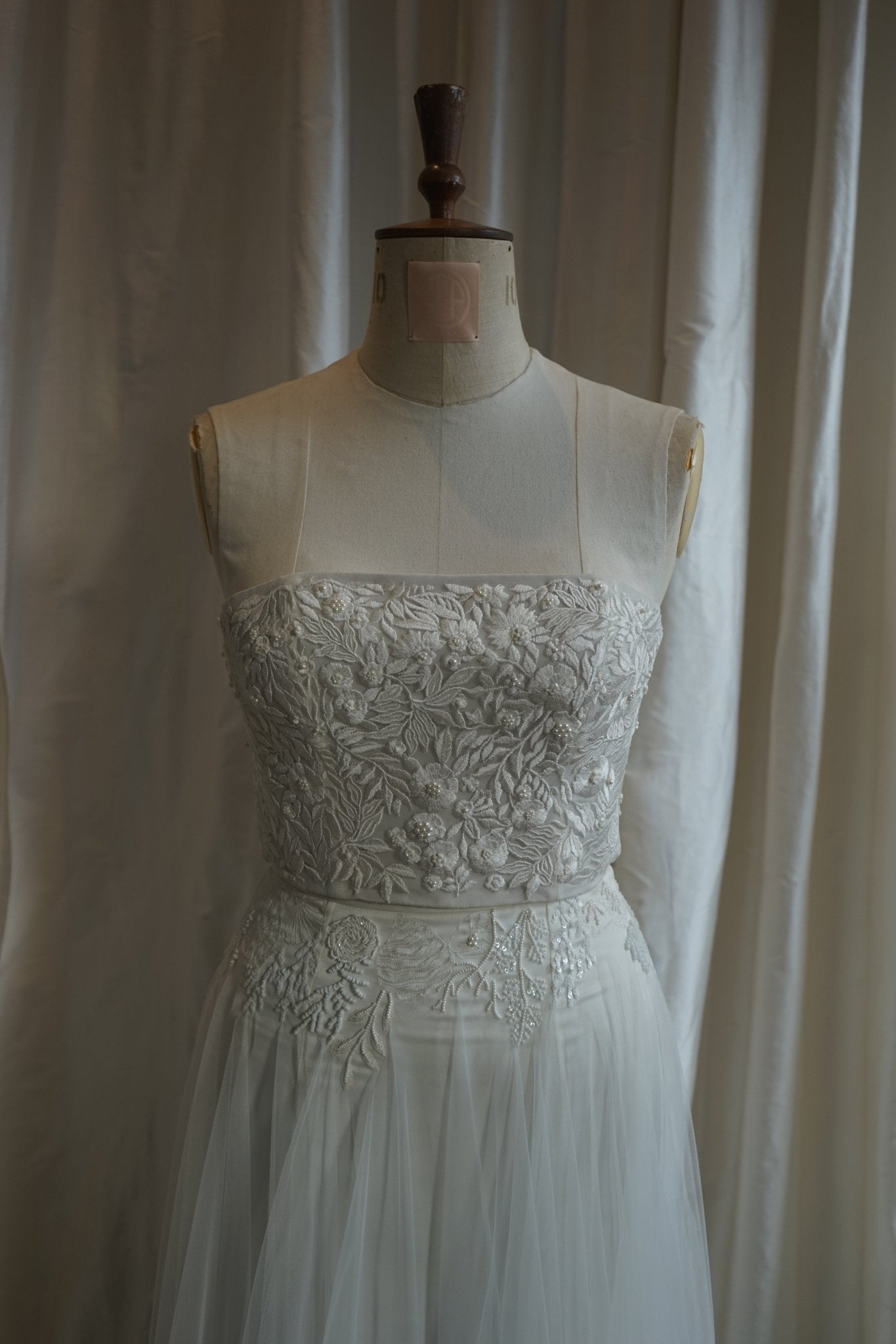 hermione - de - paula - Archive Satin Seascape Skirt & Sleeves | 2 piece - TOTAL LOOK - botanical - couture