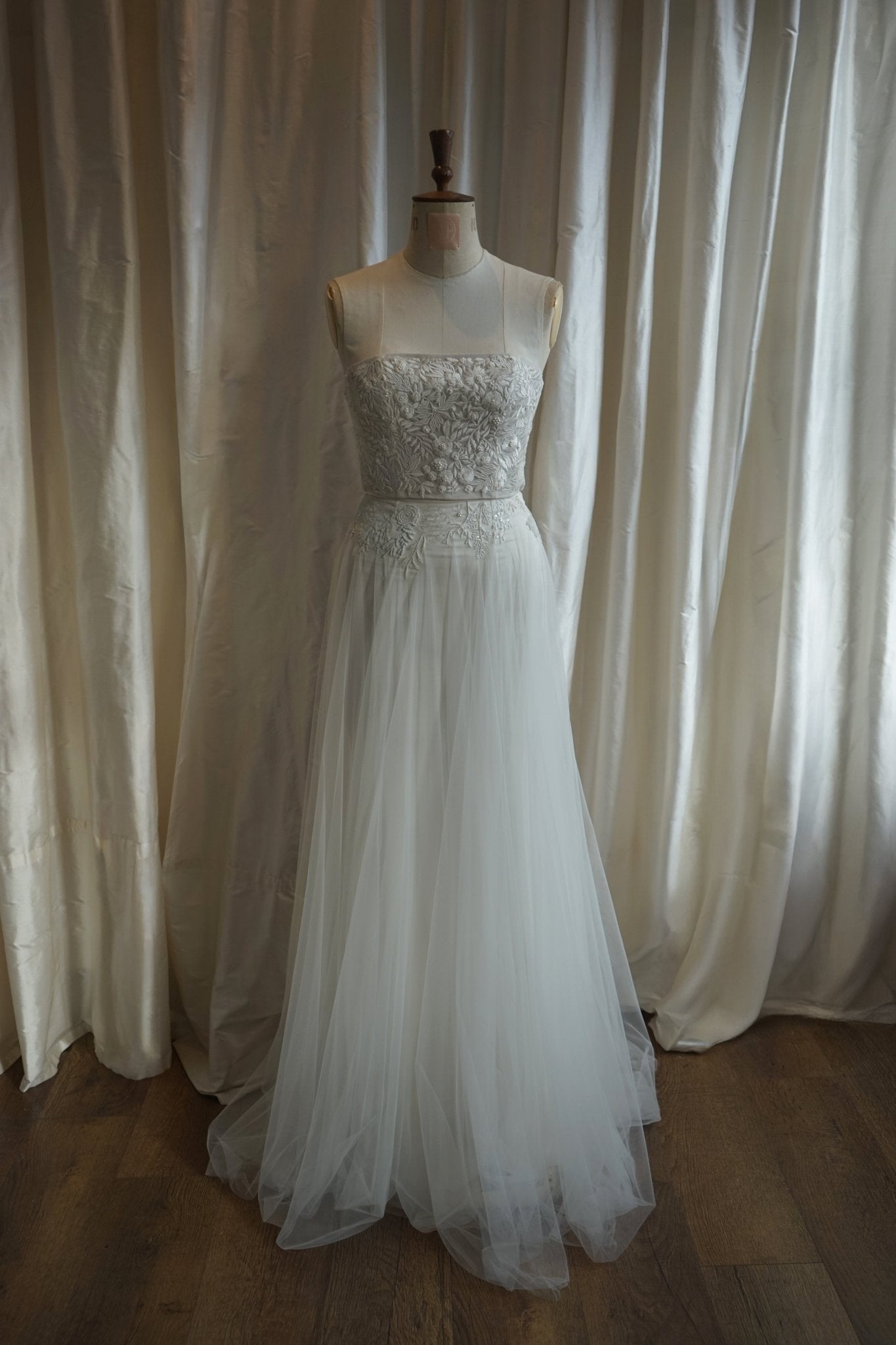 hermione - de - paula - Archive Satin Seascape Skirt & Sleeves | 2 piece - TOTAL LOOK - botanical - couture