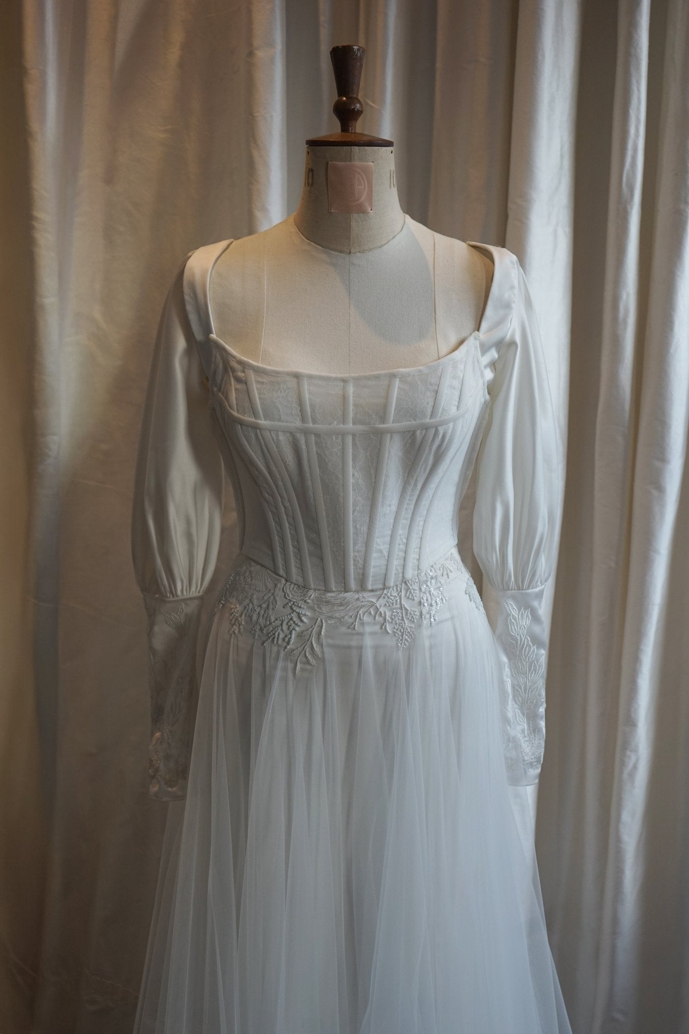 hermione - de - paula - Archive Satin Seascape Skirt & Sleeves | 2 piece - TOTAL LOOK - botanical - couture