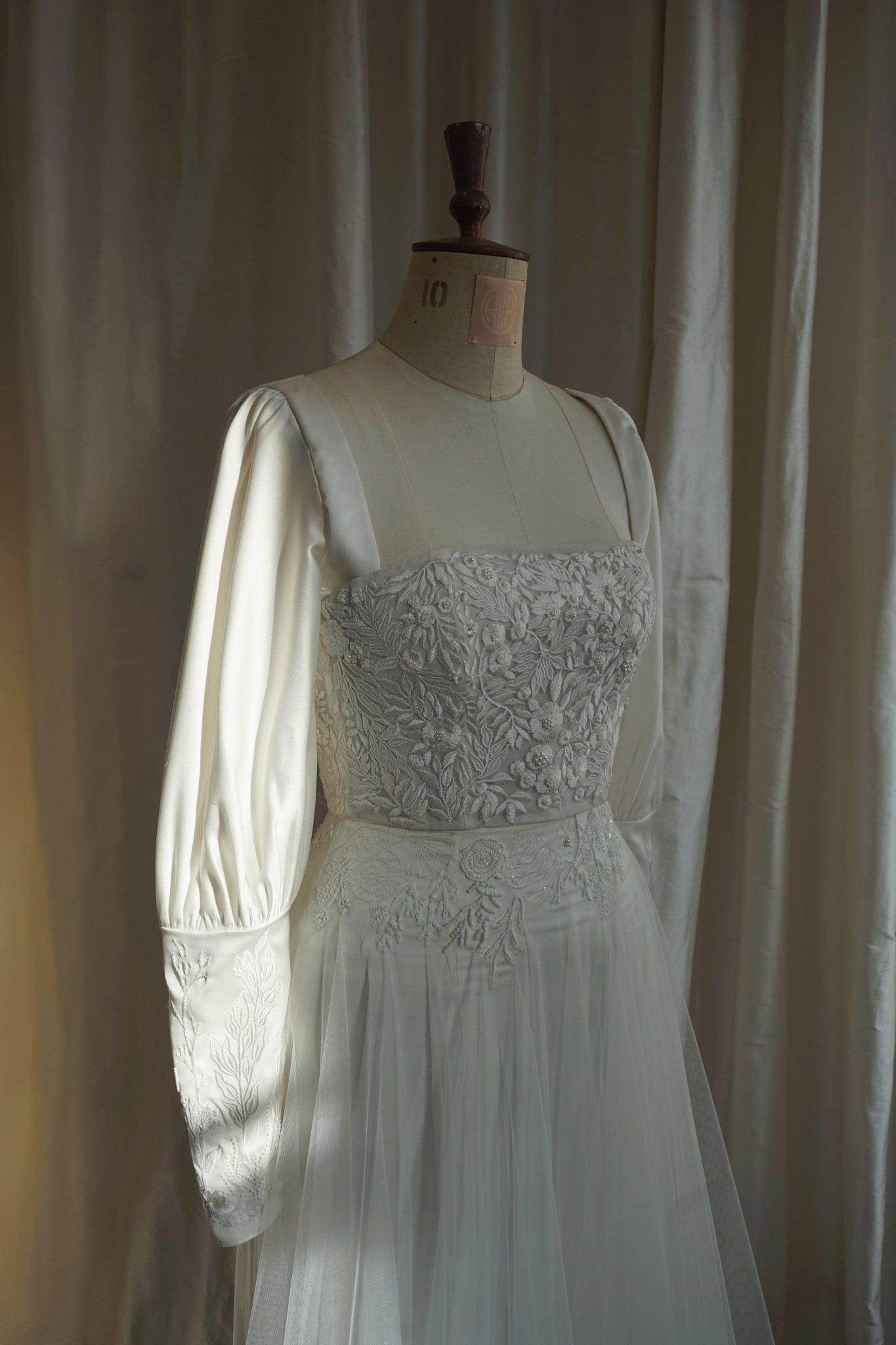 hermione - de - paula - Archive Satin Seascape Skirt & Sleeves | 2 piece - TOTAL LOOK - botanical - couture