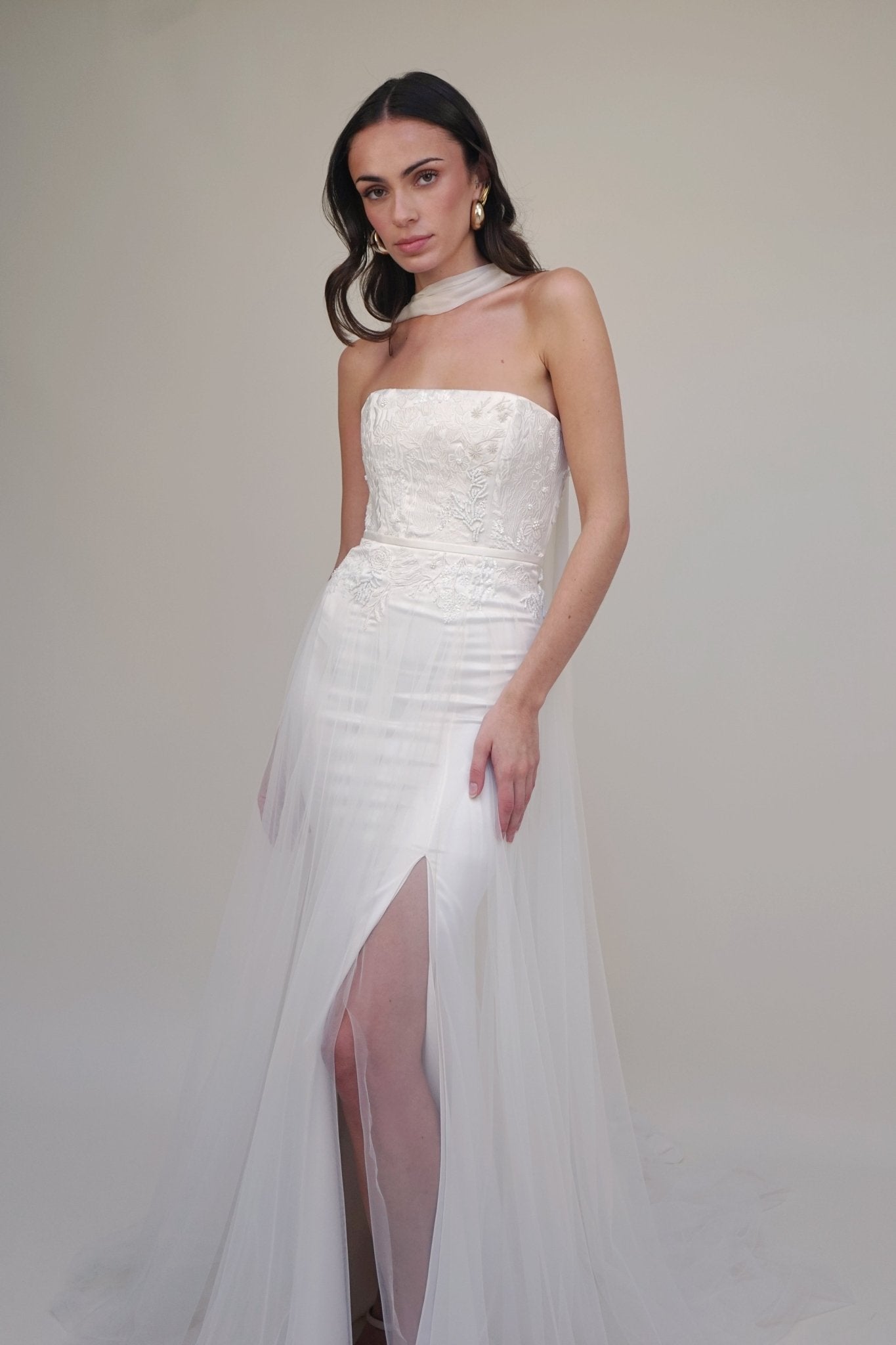 hermione - de - paula - Archive Satin Seascape Skirt & Sleeves | 2 piece - TOTAL LOOK - botanical - couture