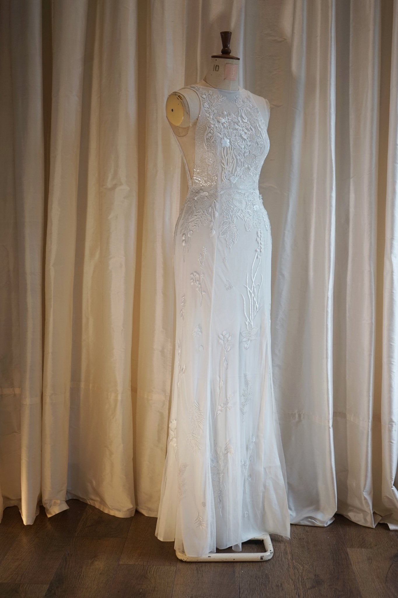 hermione - de - paula - Archive Seascape Racer Gown - 'Moonlight White' - Brand New Never Worn - botanical - couture