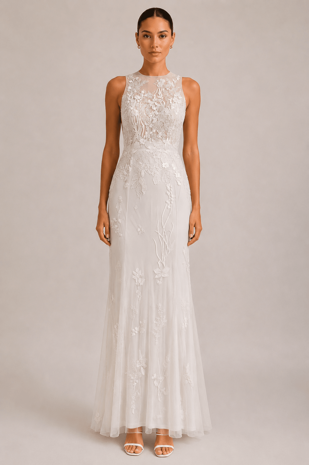 hermione - de - paula - Archive Seascape Racer Gown - 'Moonlight White' - Brand New Never Worn - botanical - couture