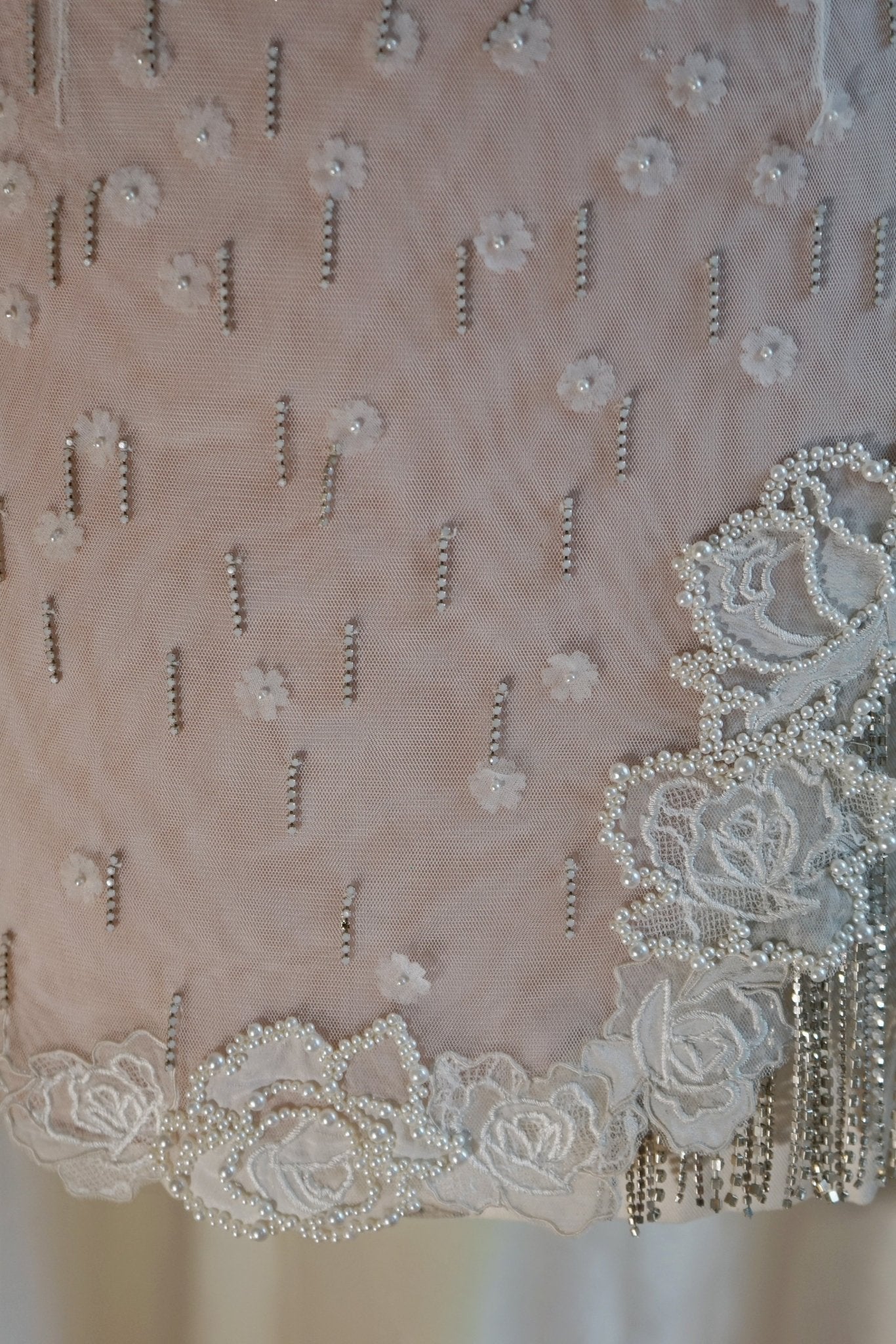 hermione - de - paula - Archive Silk & Lace Pearl Rose Blossom Mini - Brand New Never Worn - botanical - couture