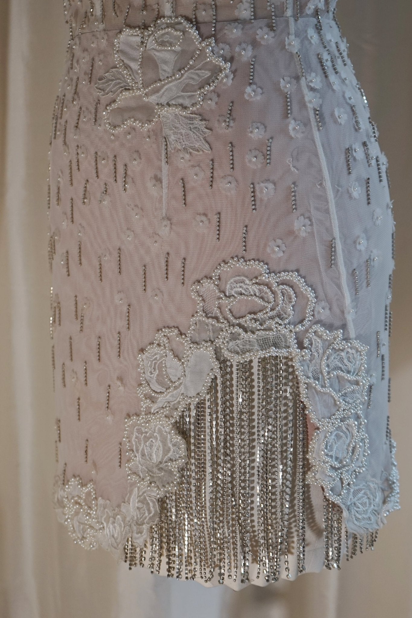 hermione - de - paula - Archive Silk & Lace Pearl Rose Blossom Mini - Brand New Never Worn - botanical - couture