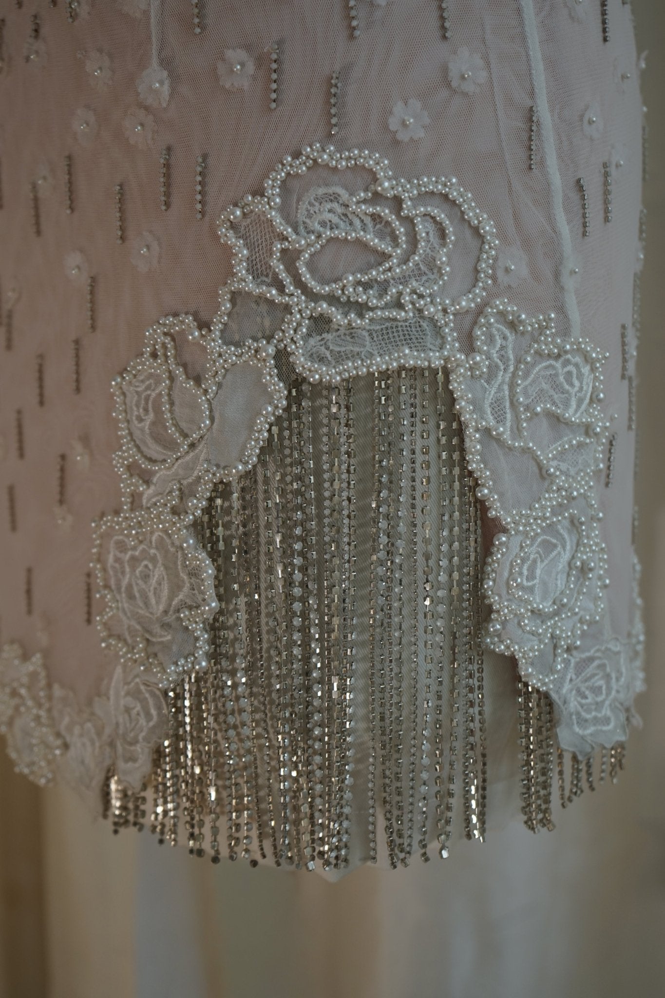 hermione - de - paula - Archive Silk & Lace Pearl Rose Blossom Mini - Brand New Never Worn - botanical - couture