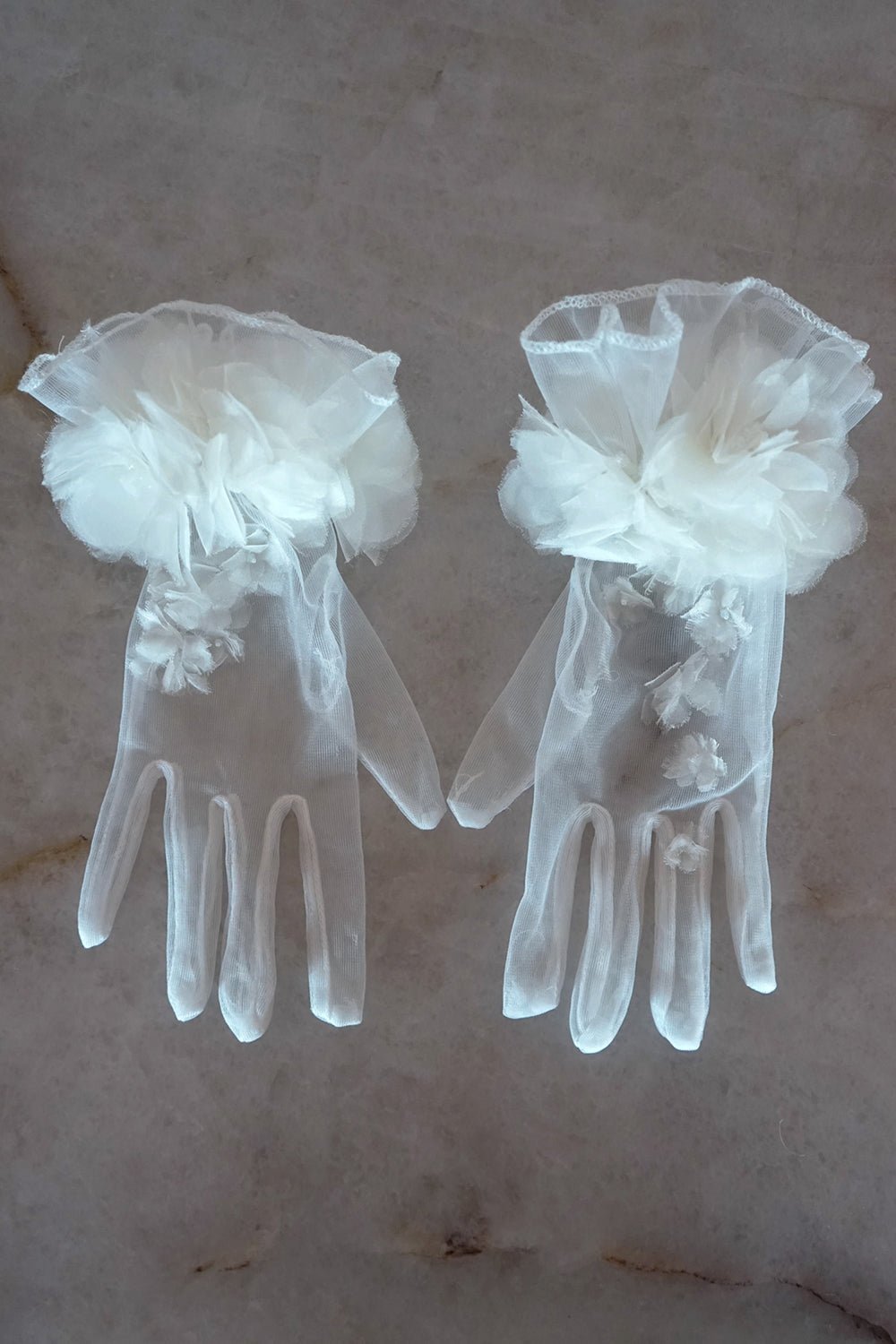 hermione - de - paula - Archive tulle and 3D rose gloves - botanical - couture