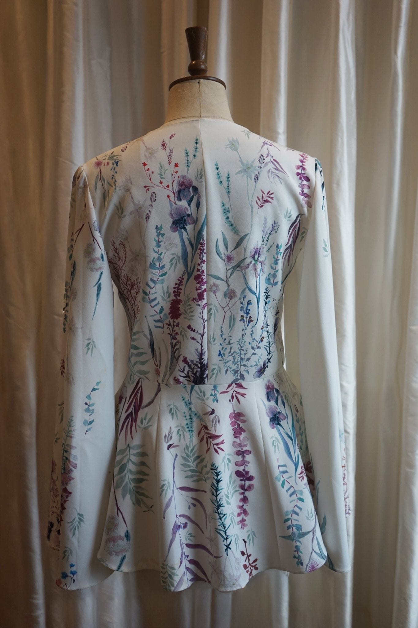 hermione - de - paula - Archive Underwater Wildflower Blouse with Bow Tie - Up Front - botanical - couture