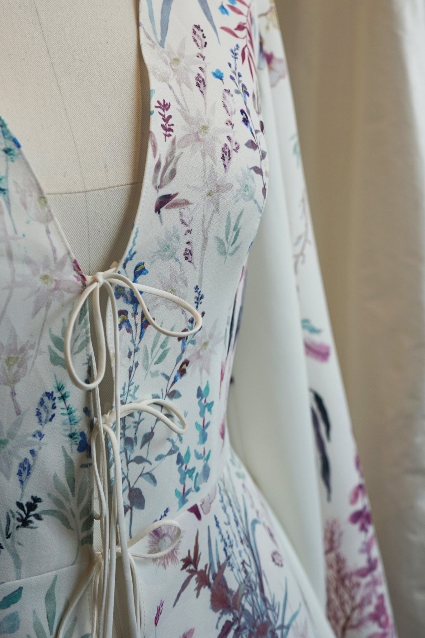 hermione - de - paula - Archive Underwater Wildflower Blouse with Bow Tie - Up Front - botanical - couture