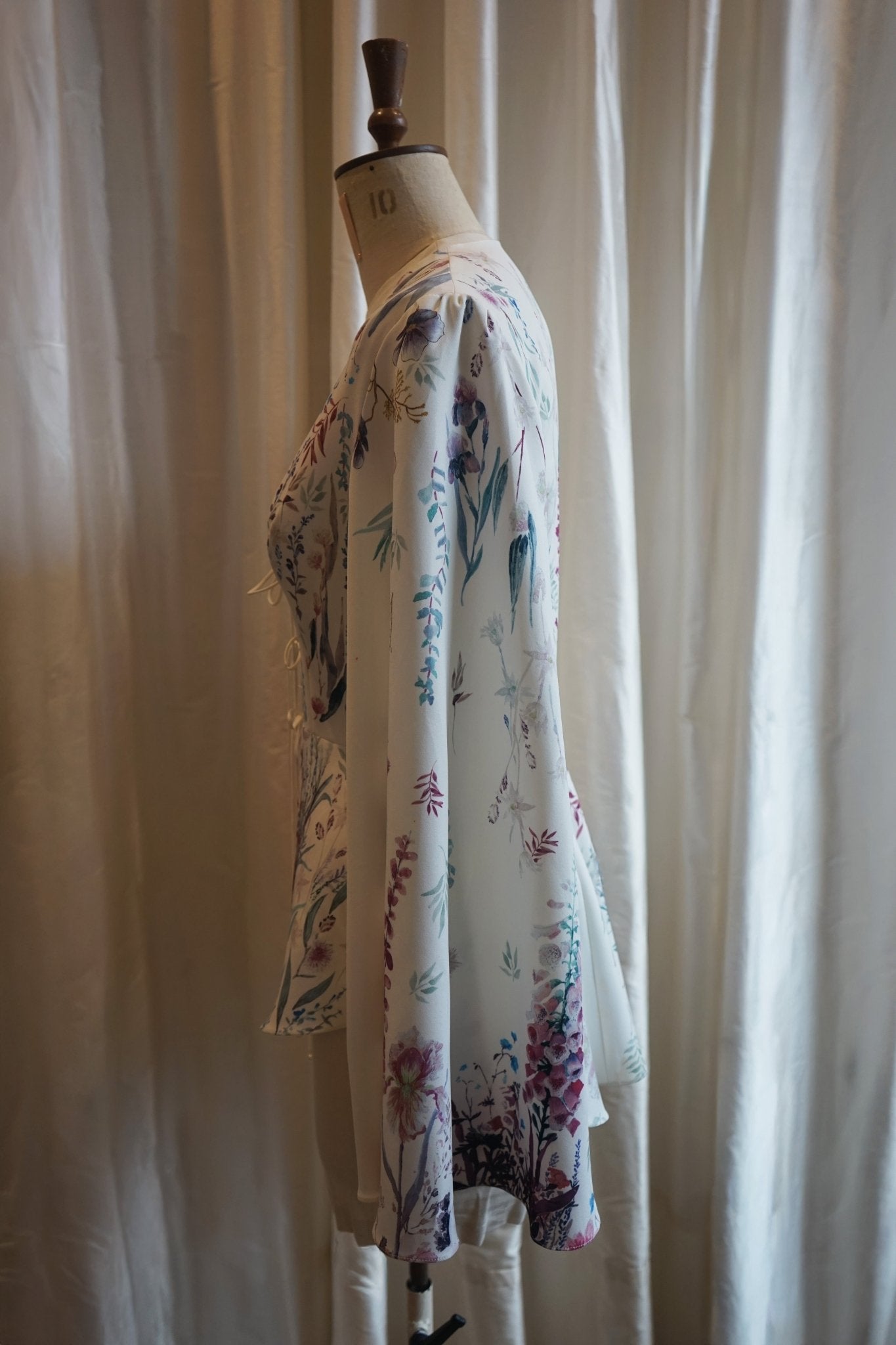 hermione - de - paula - Archive Underwater Wildflower Blouse with Bow Tie - Up Front - botanical - couture