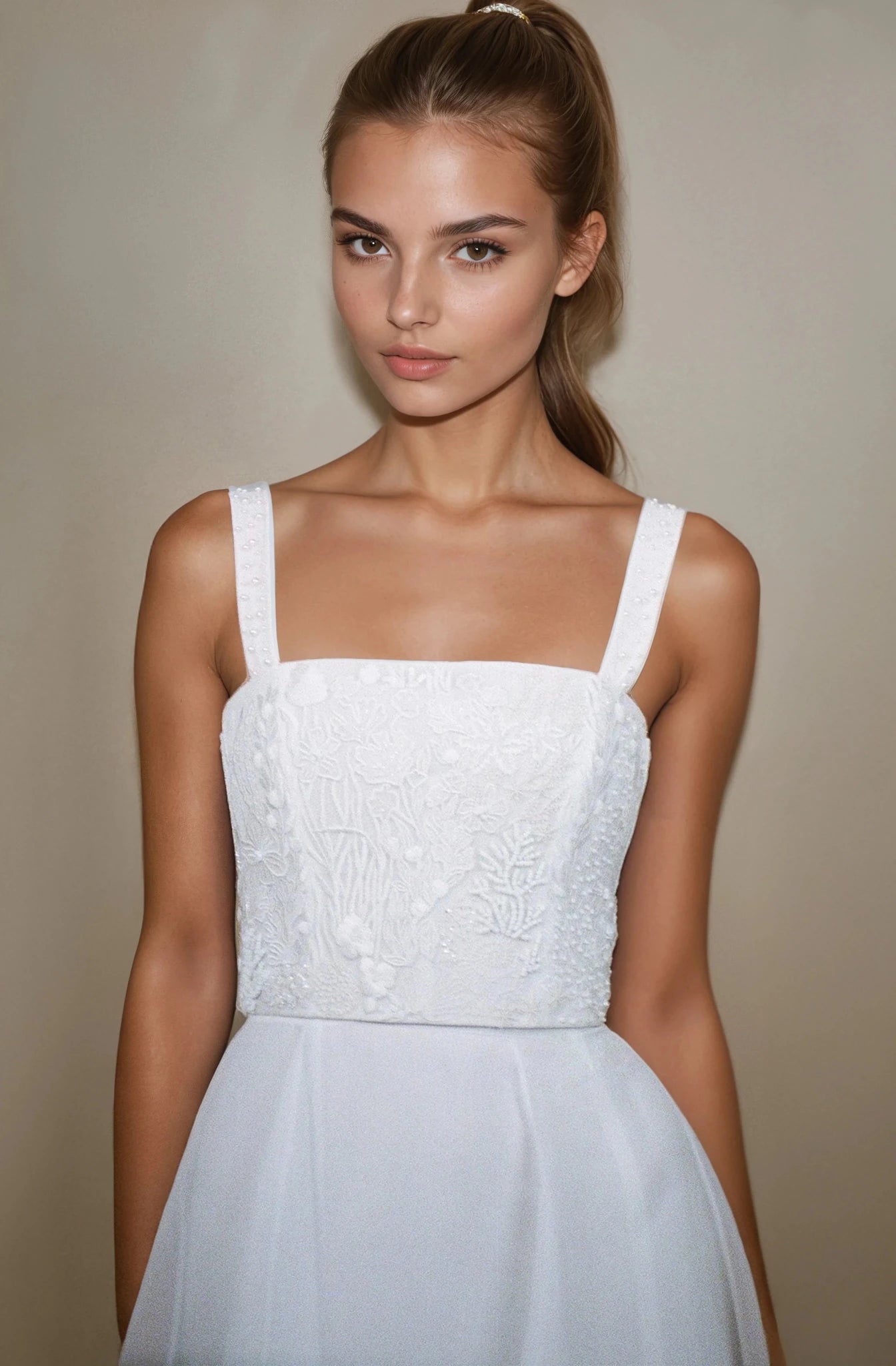 hermione - de - paula - Archive Wisteria Bodice with Soft Organza Circle Skirt with Straps - botanical - couture