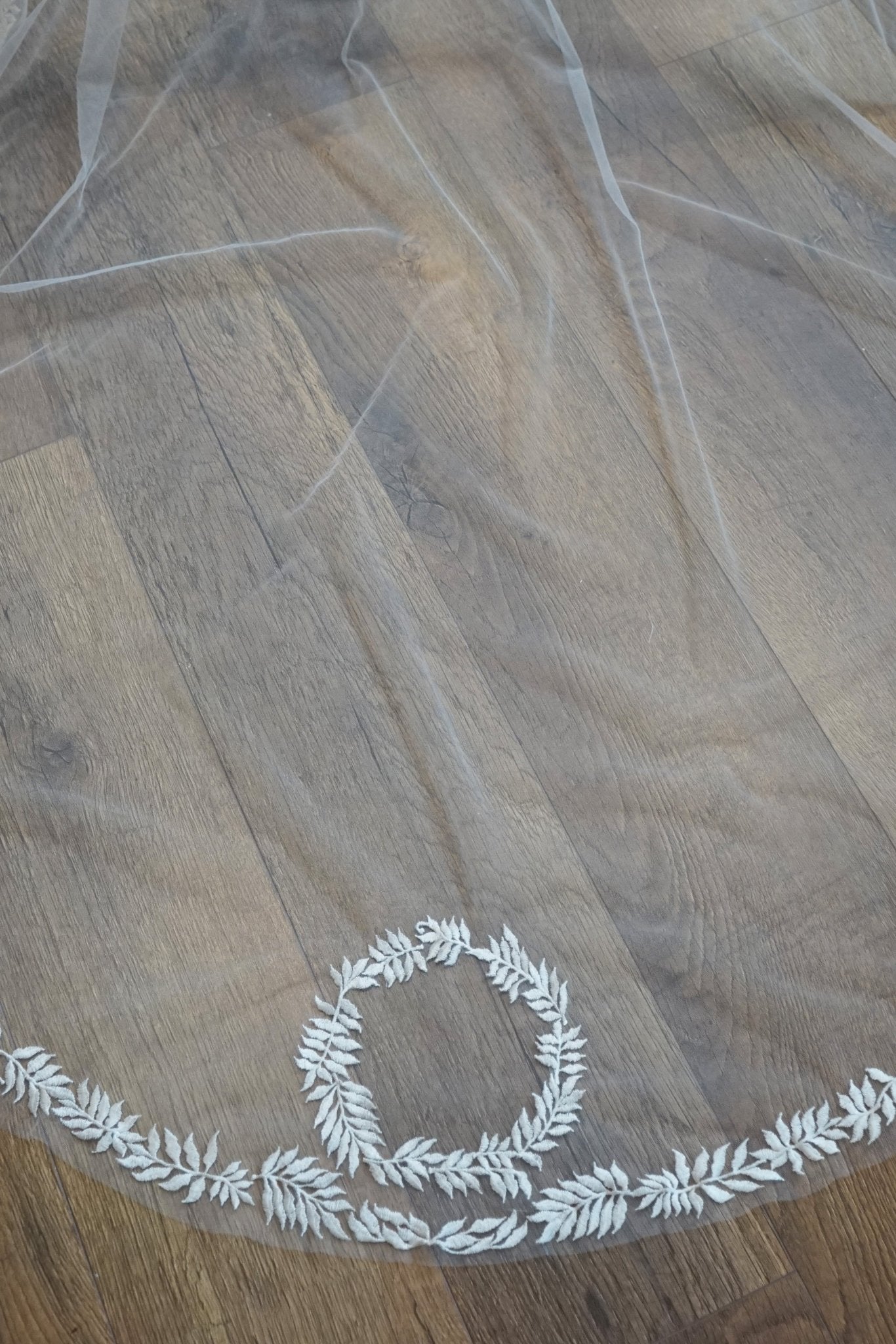 hermione - de - paula - Archive Wisteria Wreath Veil - Add Custom Hand Embroidery in the Wreath - botanical - couture