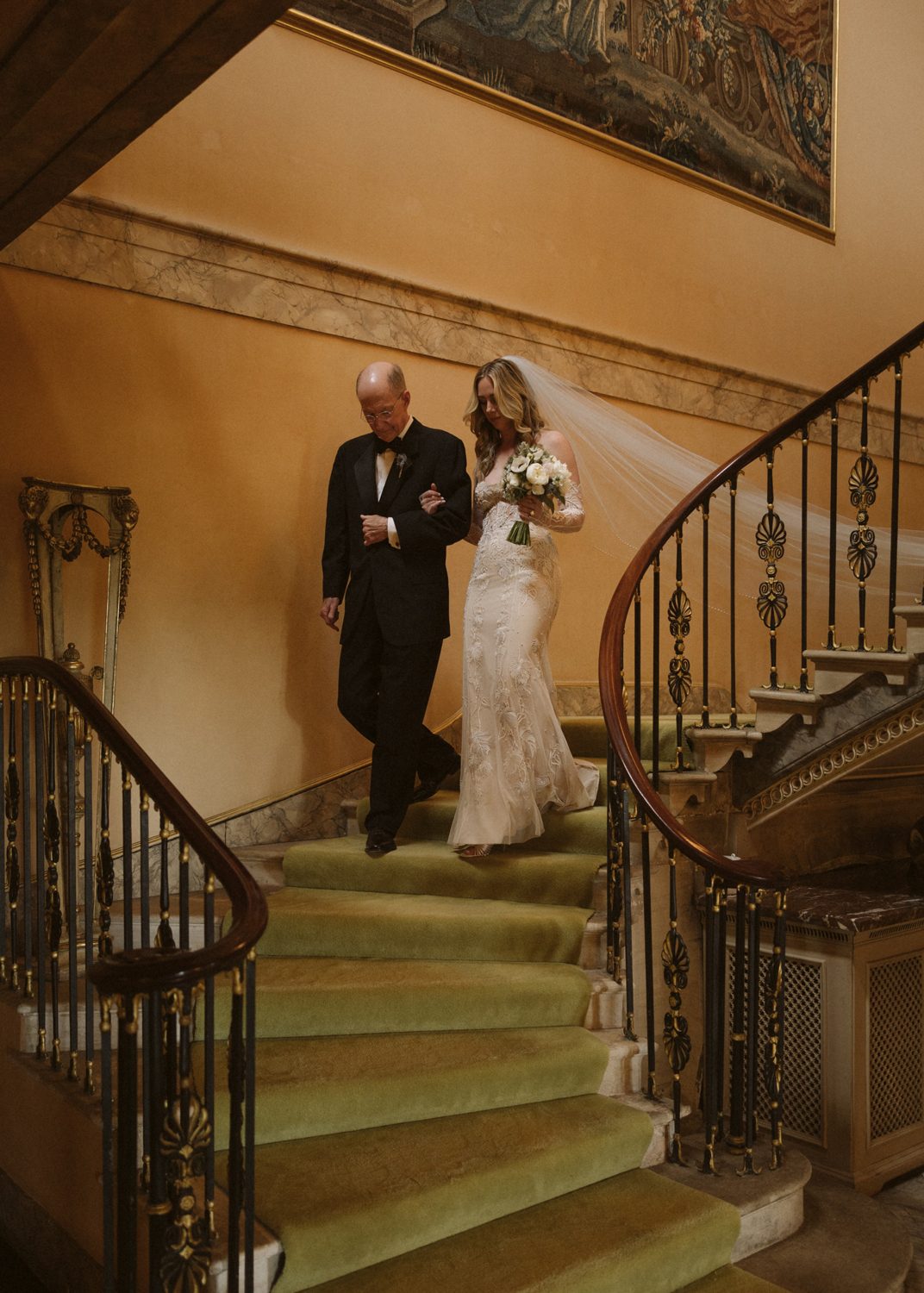 Hermione de Paula bride Averi wearing the Sweetheart Monstera Eclipse couture wedding gown with Monstera vine opera gloves and a hand-embroidered pearl trim veil - photo 9